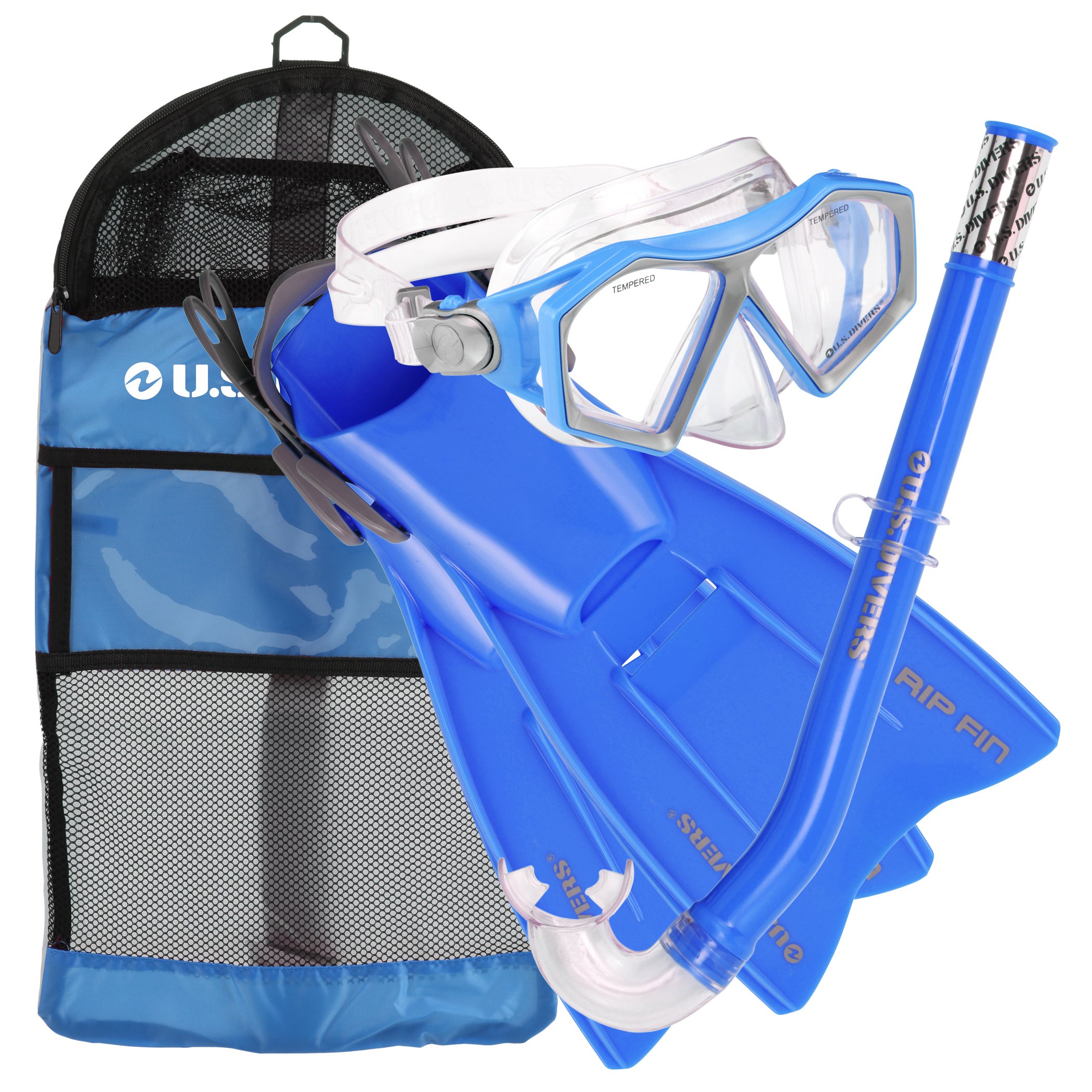 U.S. Divers Junior Molokai Mini Mask, Rip Fins and Tonga Snorkel Combo Set