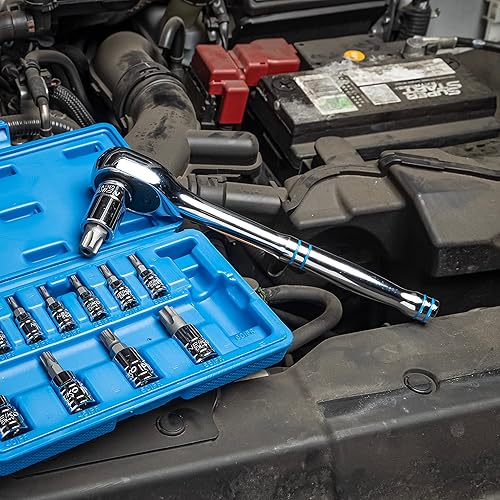 Miniatura 18 de Neiko 03068A Mango de trinquete extensible de 1/2 pulgada, función de trinquete reversible de 72 dientes con mango de agarre suave, longitud de 12 a