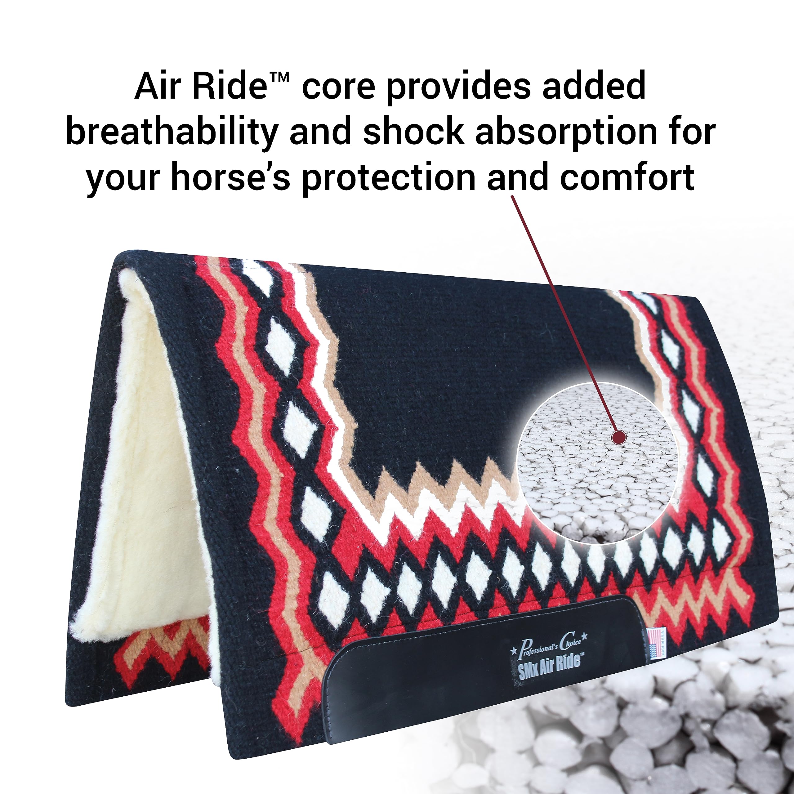 Roma Ecole Double Diamond Dressage Saddle Pad Blac