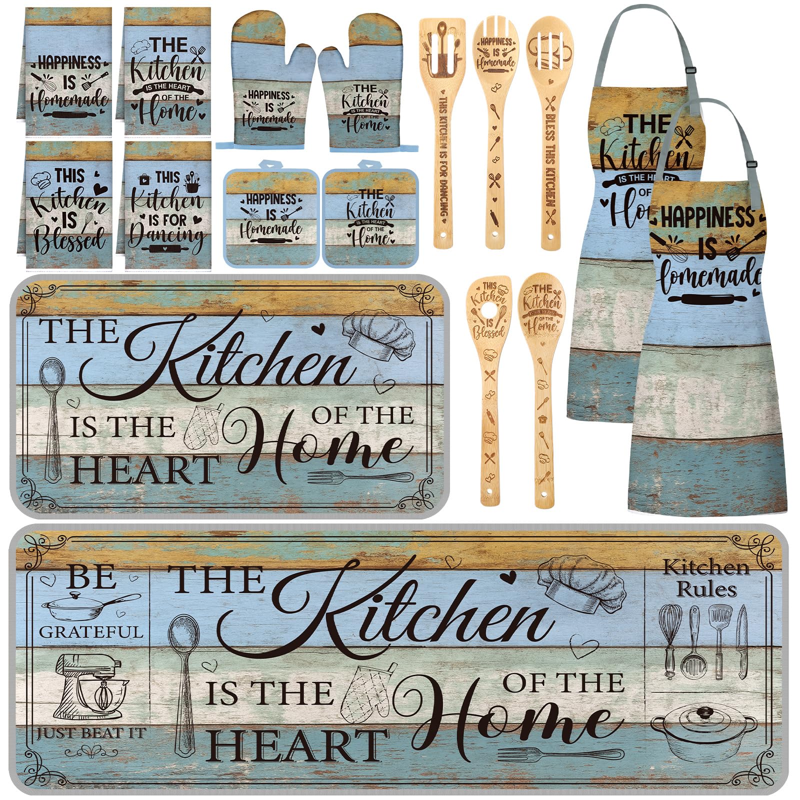 Thanksgiving Kitchen Decor Set - 17 Pcs -16