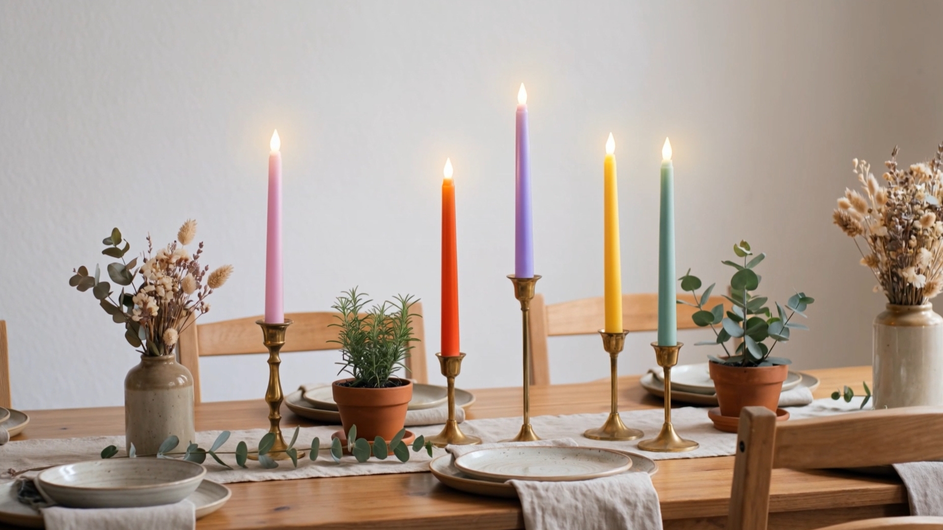 Image of Treela 36 Pieces Flameless Taper Candles Flickering Faux LED Battery Operated Electric Fake Candles for Christmas Halloween Birthday Wedding Party(Multicolor,0.8x11 Inches,Smooth)