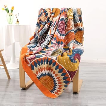 DECMAY Boho Throws for Sofas 200x230cm,Cotton Blankets and Throws