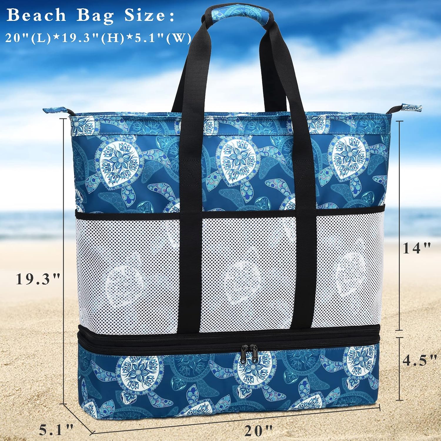 DSIUE Beach Bags with Cooler - Waterproof Sandproof Tote for Women - Large Pool Gym Travel Bag - Image 4
