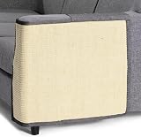 Navaris Tapis griffoir Chat - Protection côté Gauche canapé Meuble Sol Mur - Tapis en sisal et Lin 50 x 70 cm adapté pour Chaton Chien - 8