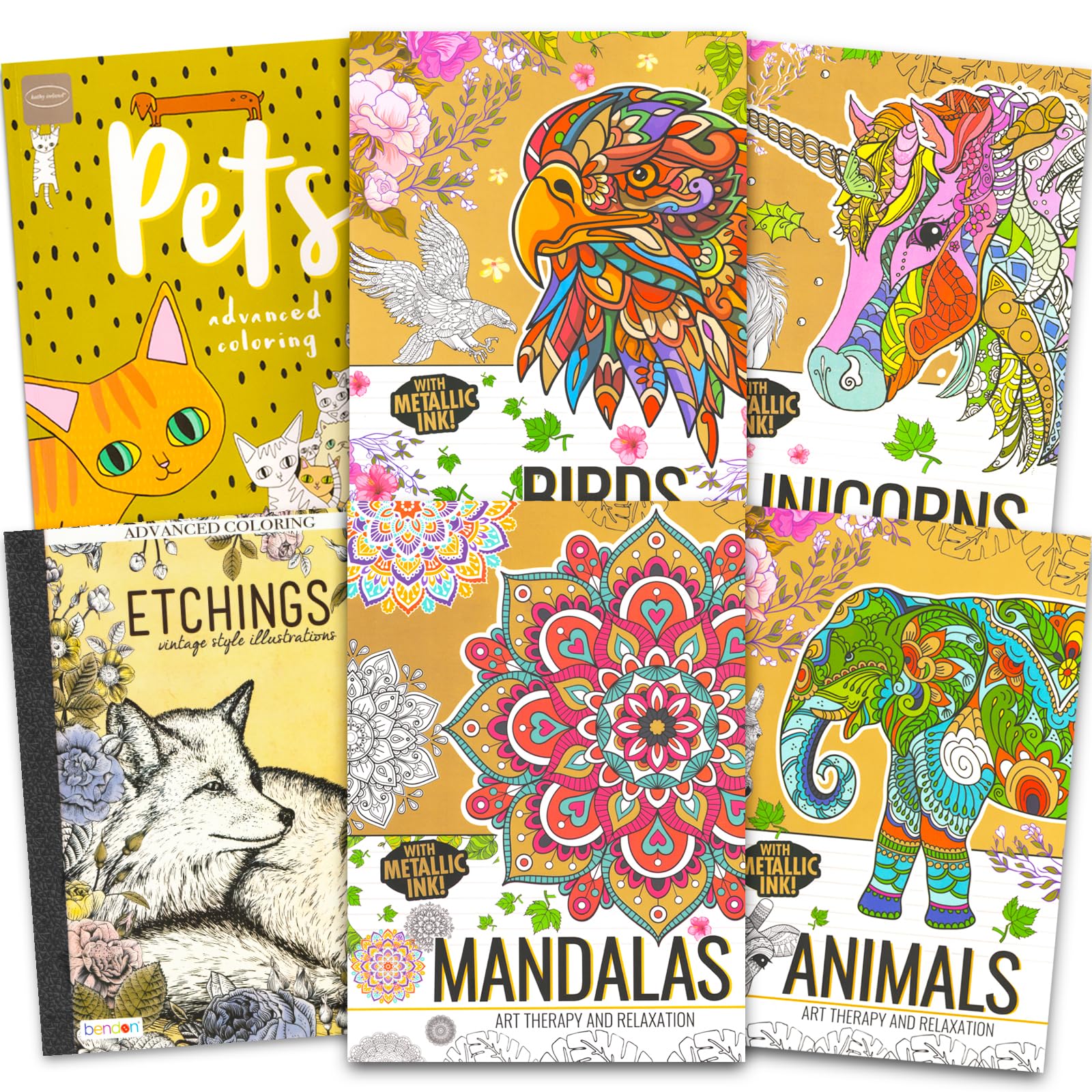 大人のためのぬり絵ブック 8冊セット 注)一部すでに塗っちゃってます