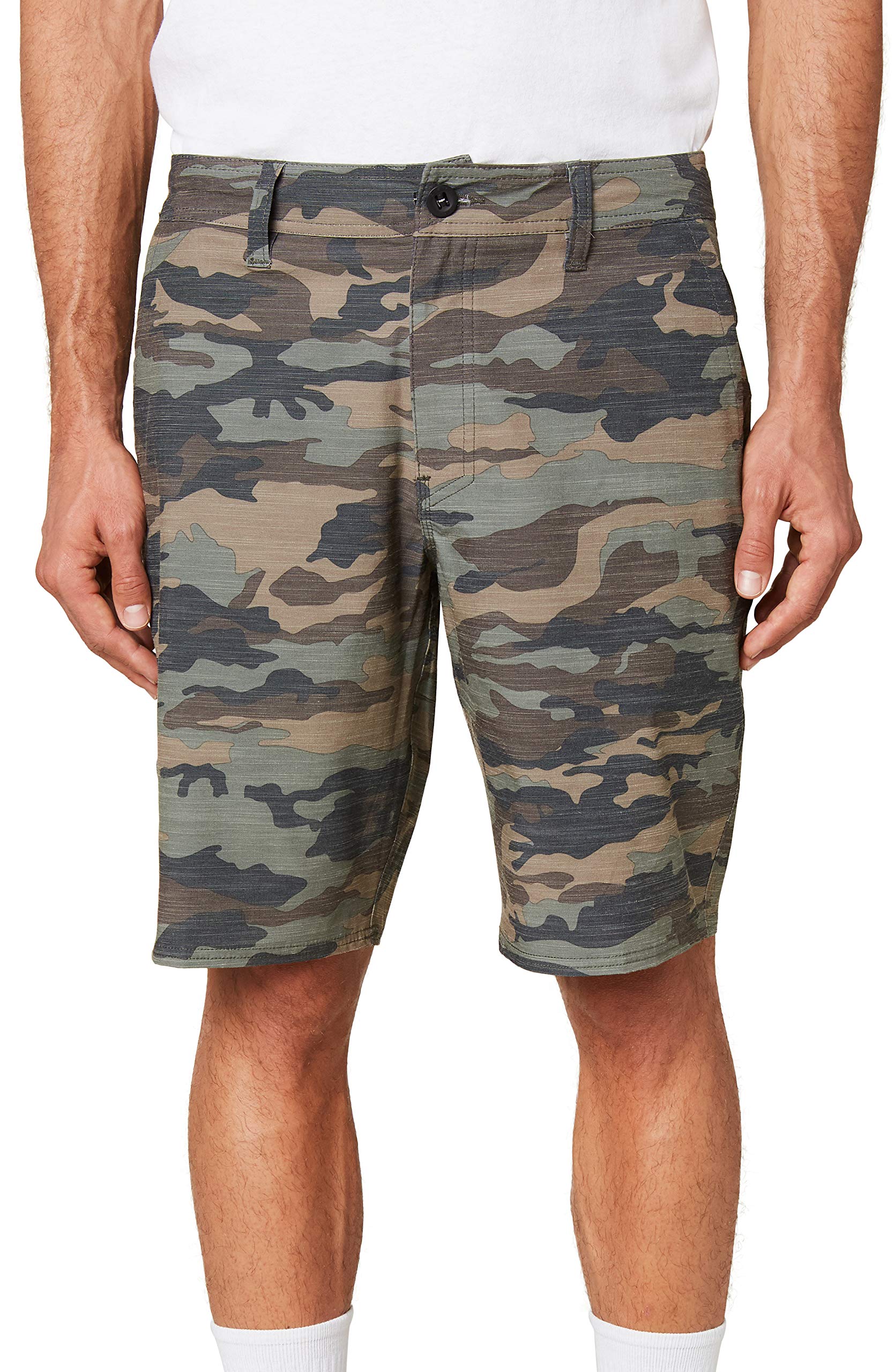 O'Neill Men's 20 Inch Slub Hybrid Shorts - Water Resistant Mens Shorts with Quick Dry Stretch Fabric and Pockets