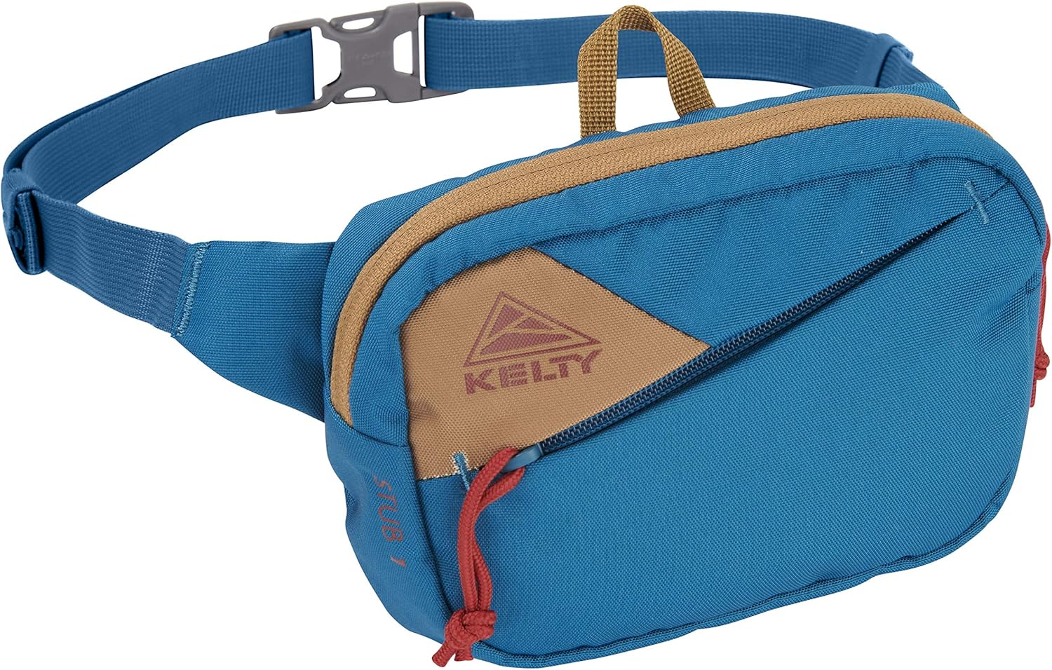 Kelty Stub 1 Liter Hip Pack, Lyons Blue/Dull Gold, Front Zippered Organization Pocket, Adjustable Hip Belt for Multiple Carry Styles - Hands-Free Carry for Hiking, Travel & More