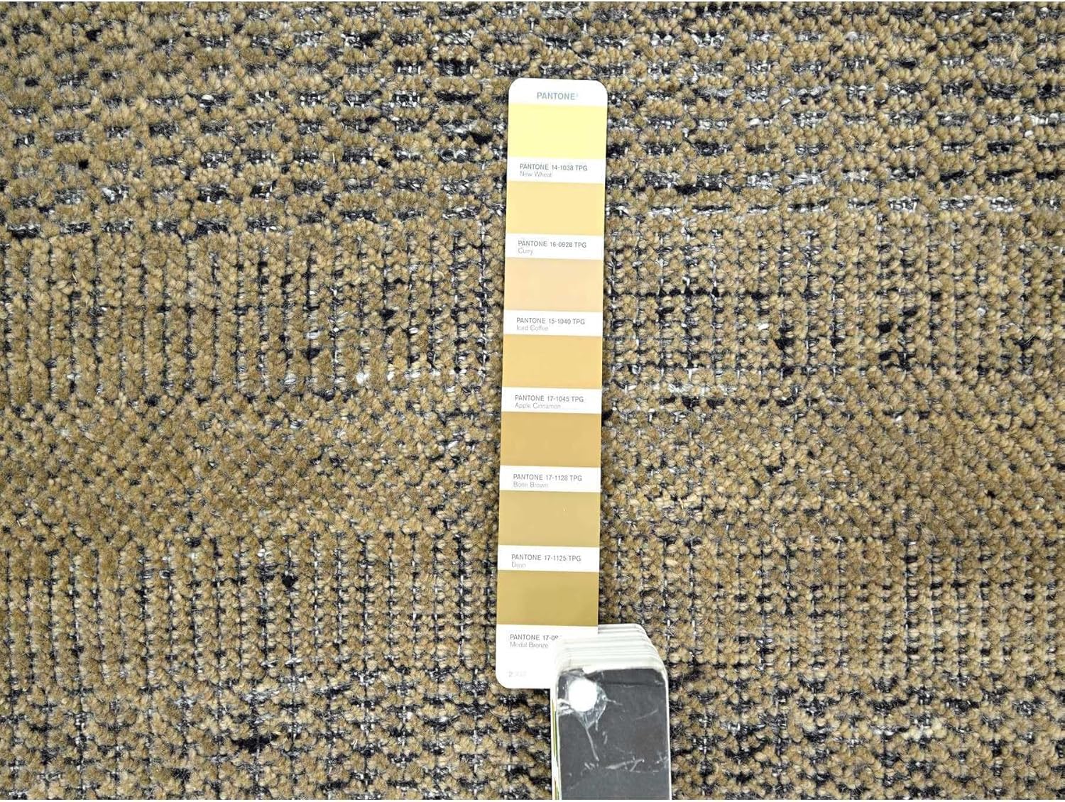 Hand Knotted Oriental Wool Rug, Bone Brown, Distressed Grass Design with Exposed Warps, 6' x 9'2