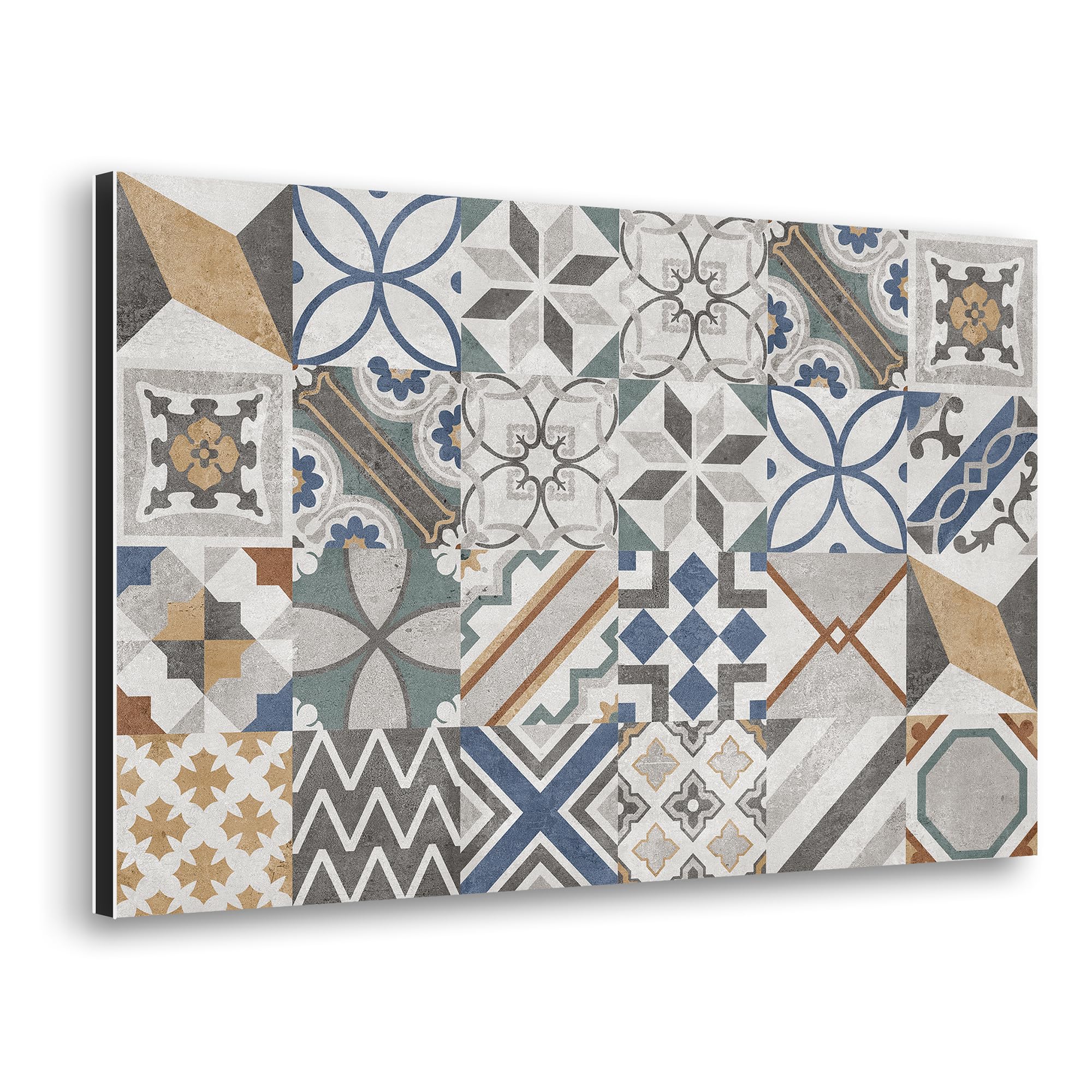 CREARREDA Panel antisalpicaduras de cocina de aluminio Cement Tiles Florence 72 x 48 cm fácil de aplicar Made in Italy Protección para cocinas y fregadero, lavable y fácil de montar