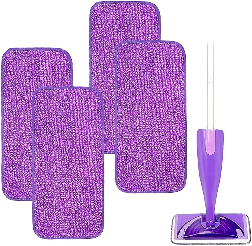 Hakfhsd Paquete de 4 almohadillas reutilizables para trapeador compatibles con Swiffer Wet Jet, repuesto de almohadilla de pulverización para