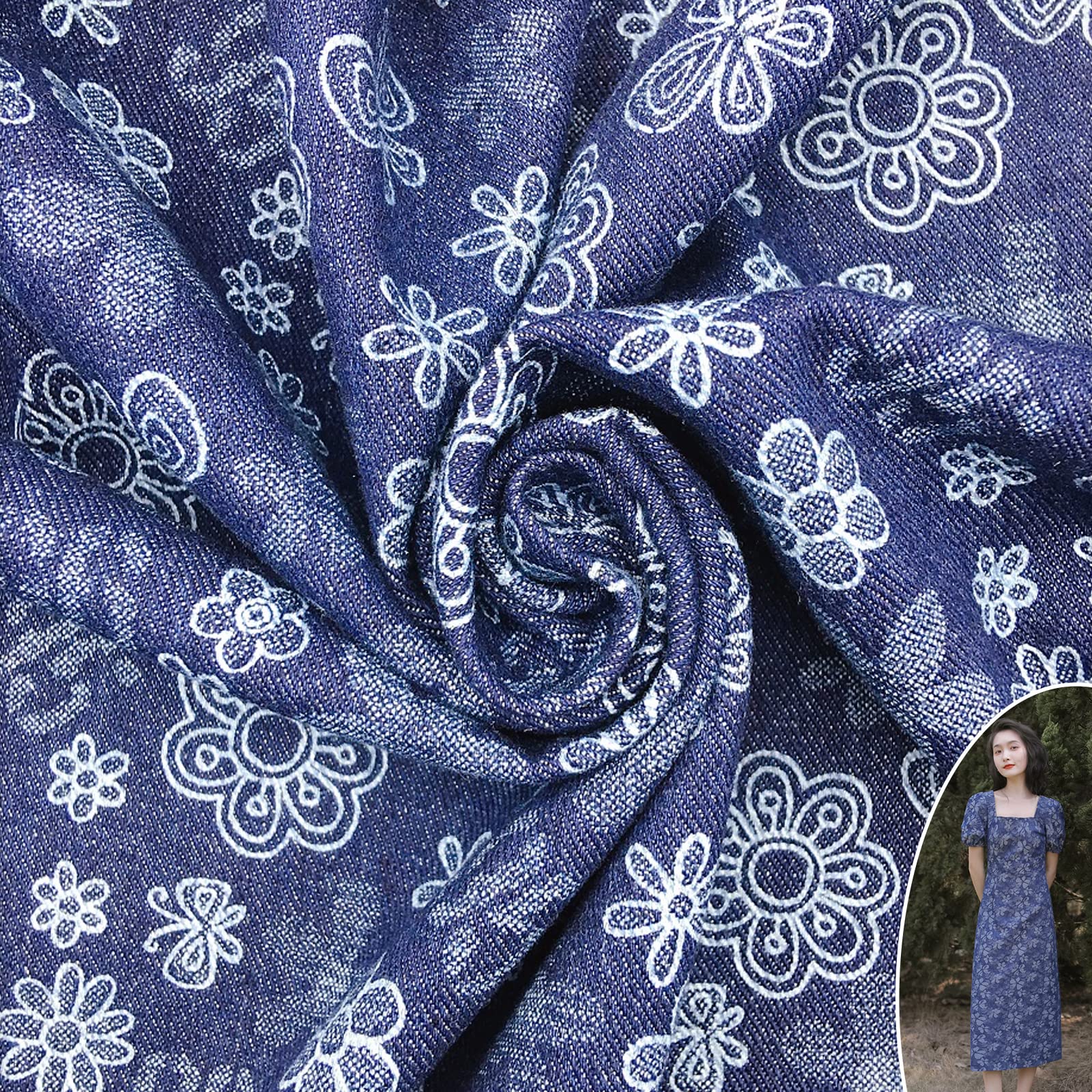 Tissu En Denim Doux Textile De Maison Matériaux D'artisanat Pour Coudre