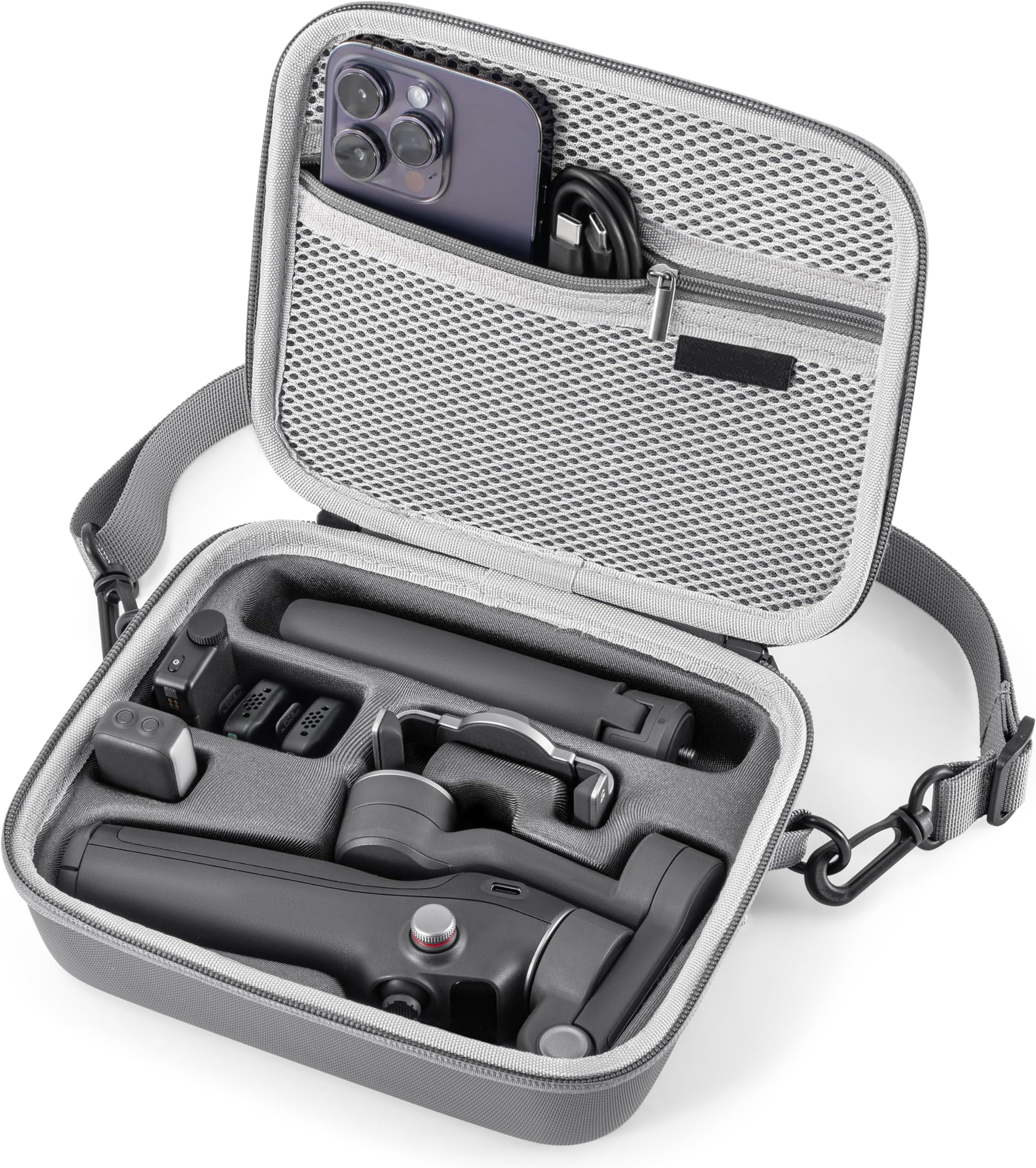 STARTRC PHOTO Osmo Mobile 7P/8 Case, Portable PU Shoulder Bag for DJI OM 7 Pro/OM8 Gimbal Stabilizer Travel Case for DJI Osmo Mobile 8/7/7P Accessories