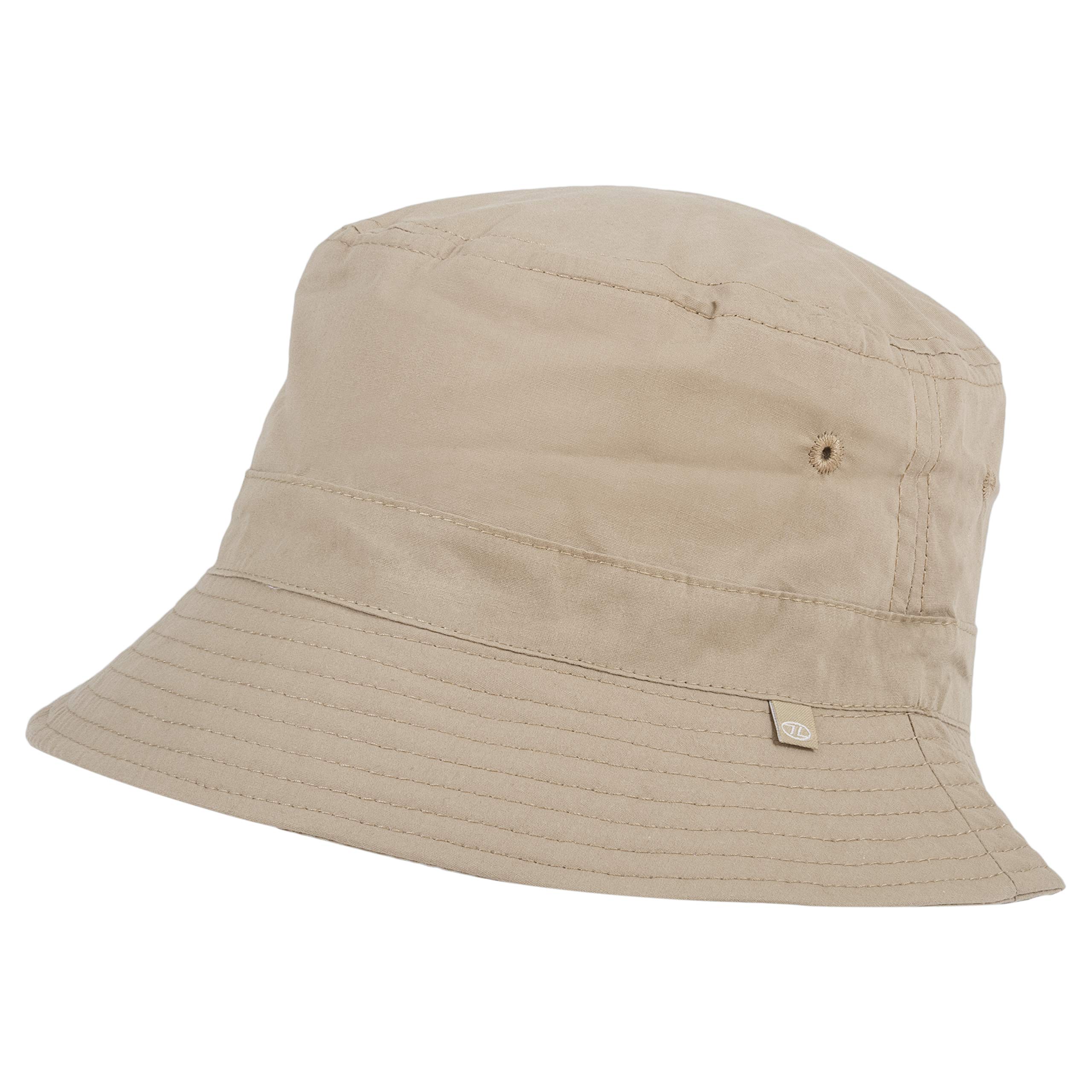 Highlander Men's Gray Unisex Premium Cotton Bucket Sun Hat (Light Stone, L)