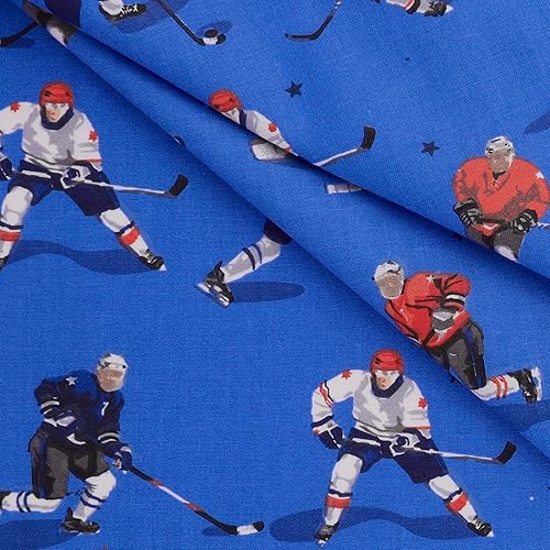 Miniatura 2 de Mook Fabrics Hockey de algodón Royal