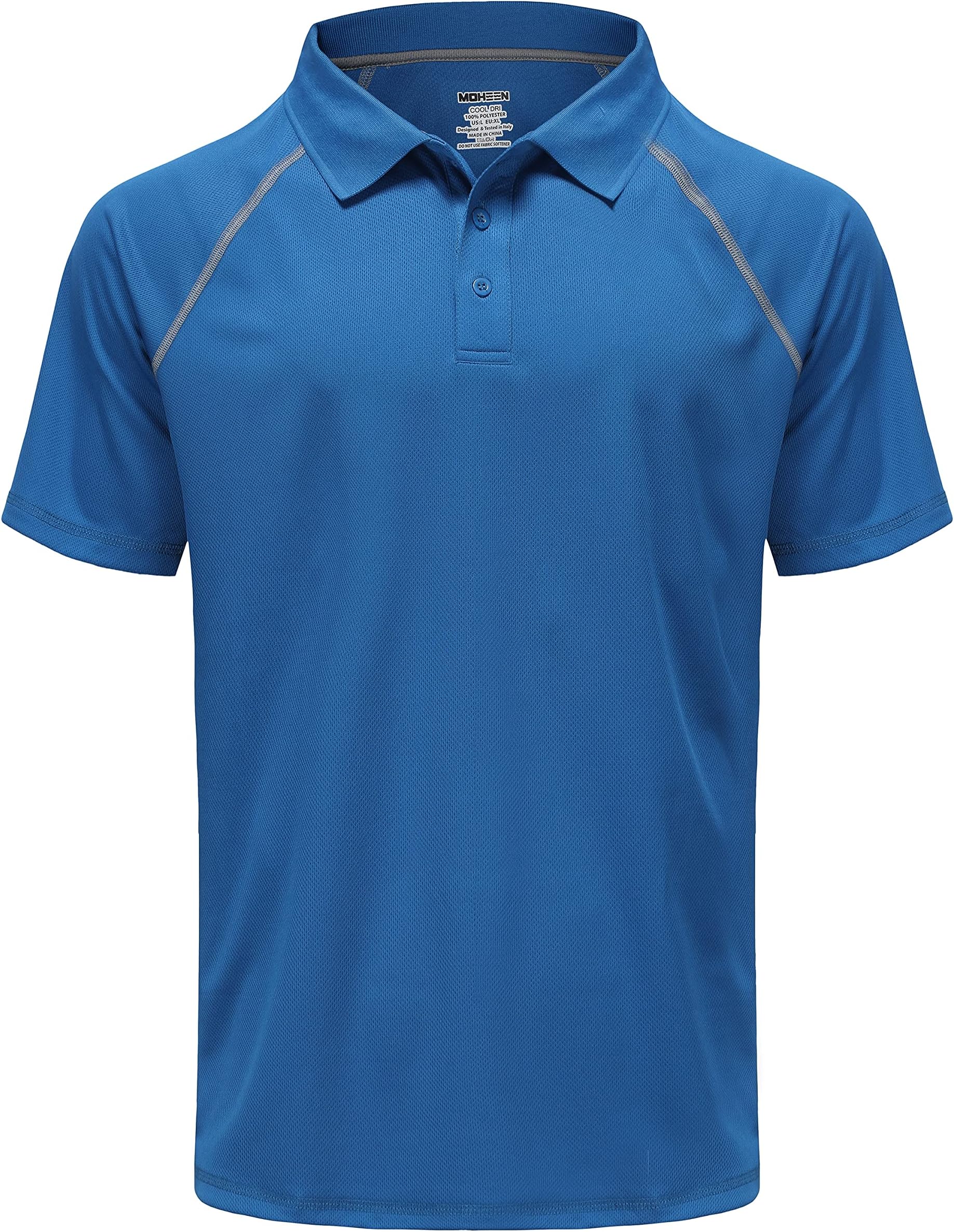 MOHEENMen's Golf Shirts Short Sleeve Moisture Wicking Polo T-Shirts Athletic Quick Dry Fit Performance Collared UPF 50+