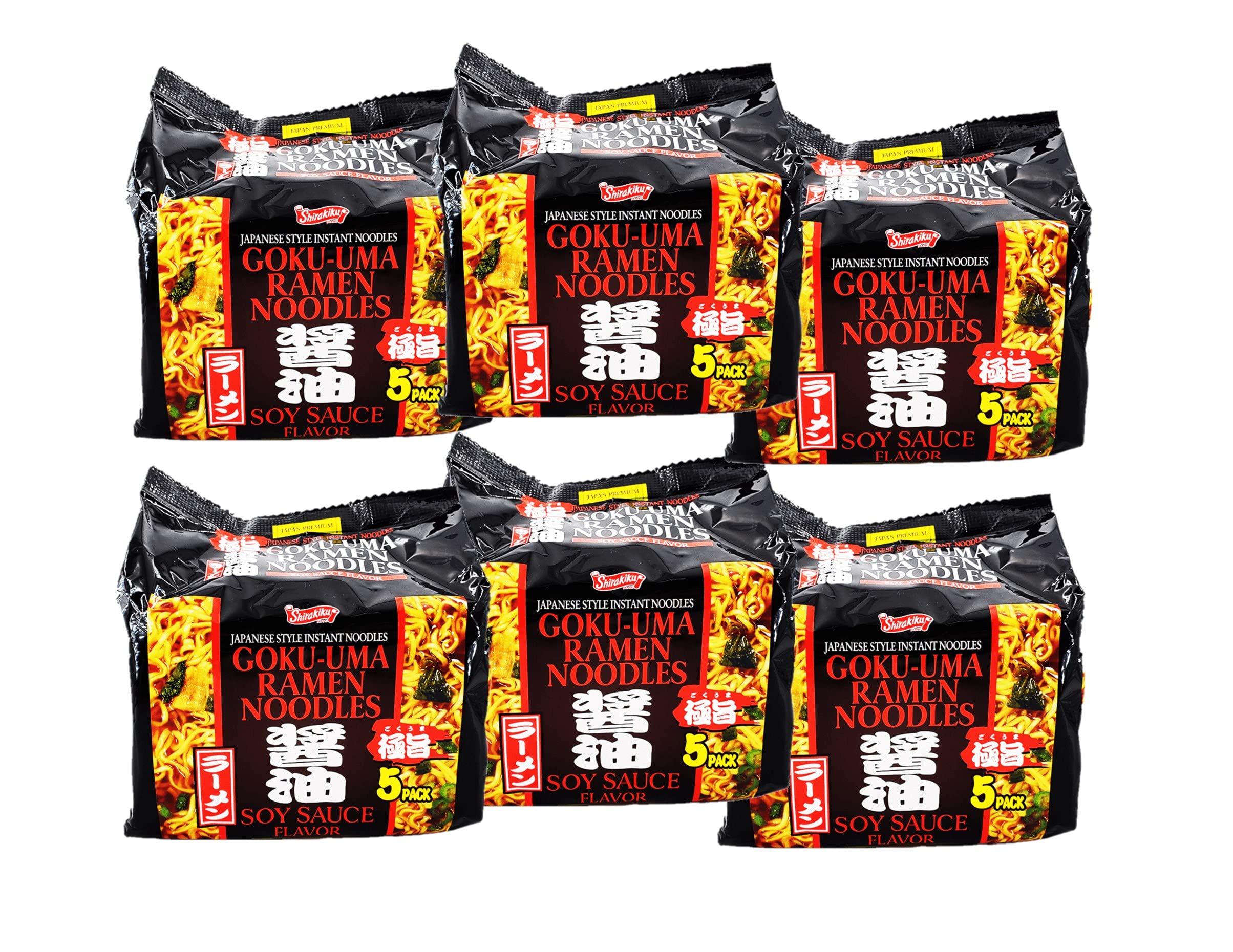 Buy Shirakiku Japanese GokuUma Instant Ramen Noodle, Tonkotsu / Hot / Soy Sauce Flavor, Pack of