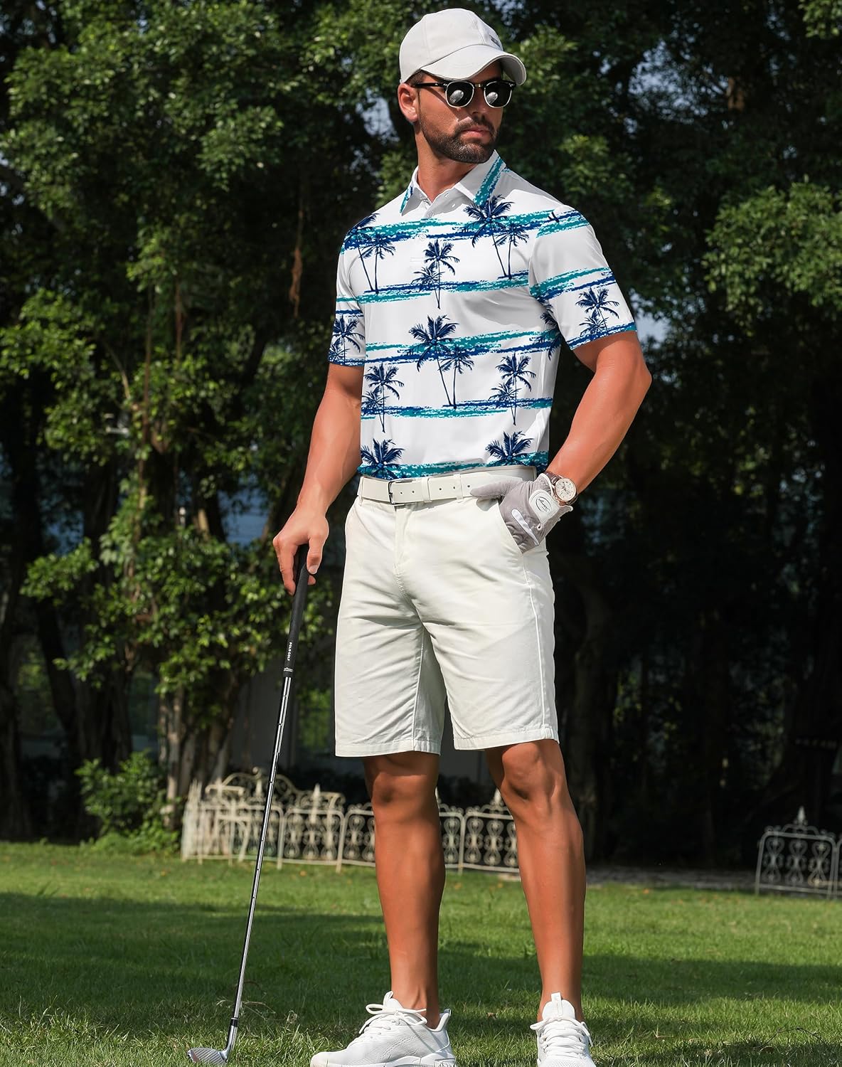 Mens Golf Shirts Short Sleeve Dry Fit Moisture Wicking Casual Hawaiian Polo Shirt for Men - Image 4