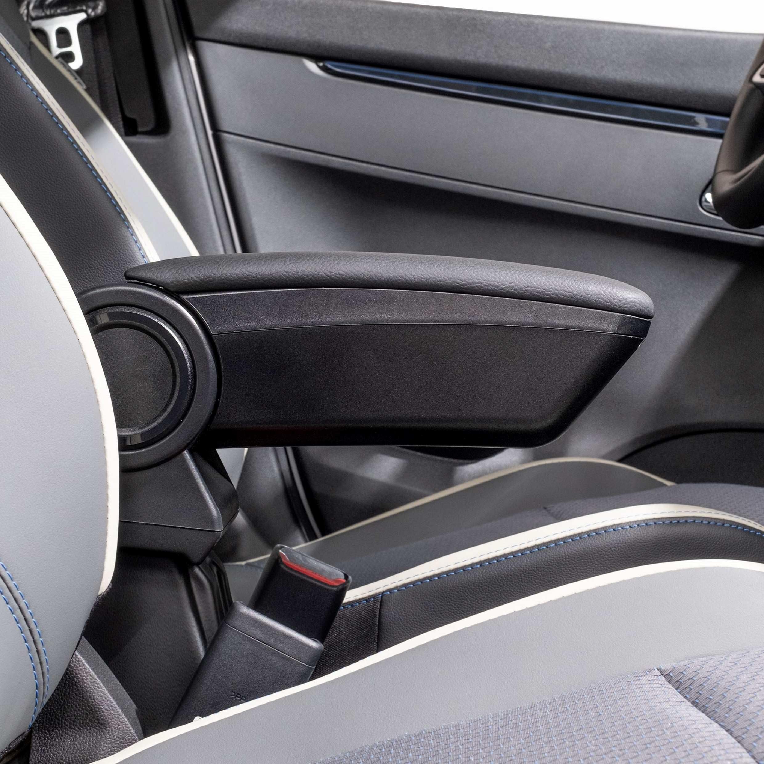 RATI ARMSTER 3 Armsteun compatibel voor VW UP! 2012- / SKODA CITIGO 2012- / SEAT MII 2012- [zwart,vega leer] retrofit middenarmsteun met opbergvak