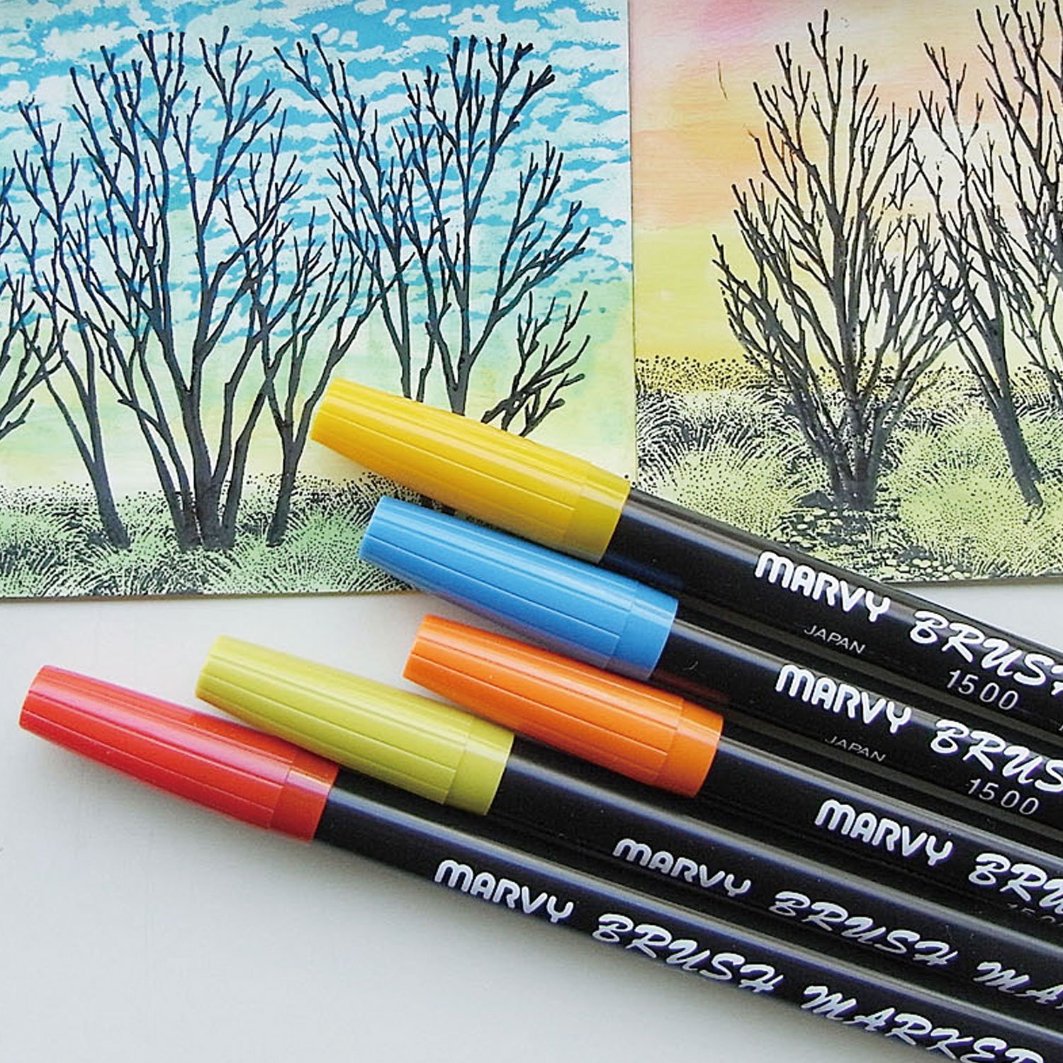 Snapklik.com : Marvy Uchida 1500 Brush Markers Black