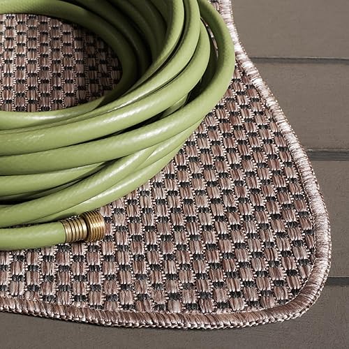 Miniatura 3 de SAFAVIEH - Colección Courtyard CY8521 - Alfombra cuadrada de 7 pies 1 pulgada, color natural y negro, impermeable, fácil de limpiar, para vestíbulo,