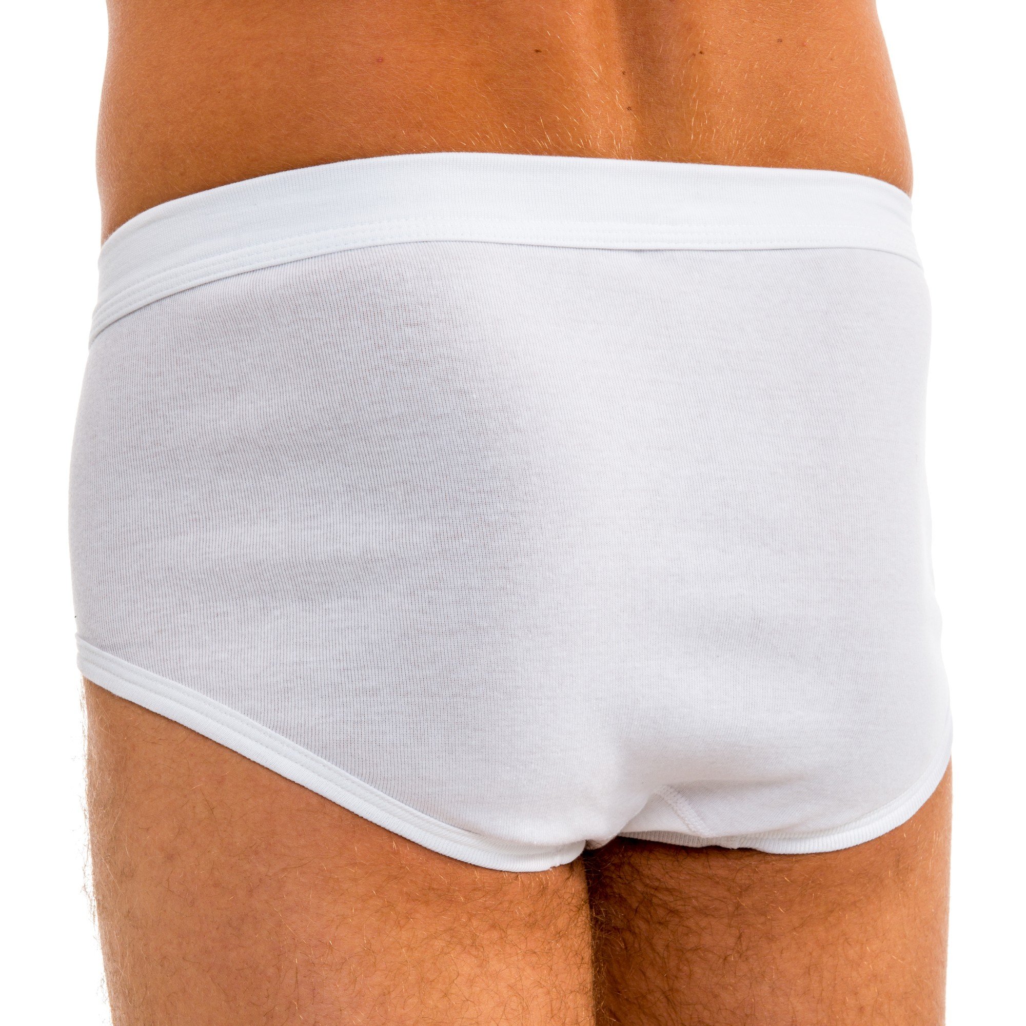 HERMKO 3240 Lot de 3 Slip Homme avec Ouverture Fine côte en 100% Coton Biologique Lavable à 60°C - Beaucoup Couleurs
