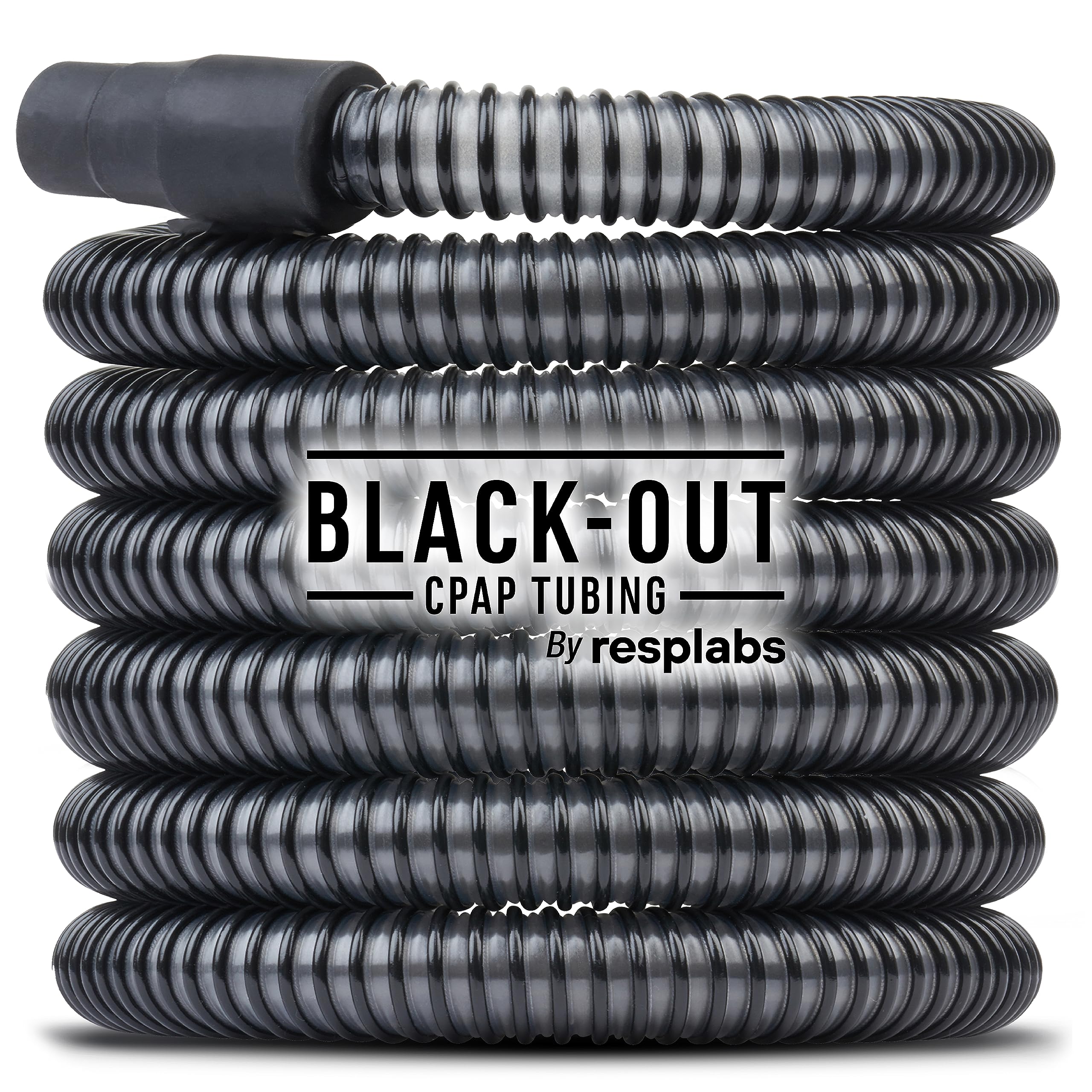 resplabs CPAP Hose Compatible with Most CPAP and BiPAP Machines - 10 Foot Slim 15mm Tubing, Black-Out (Pack of 1)