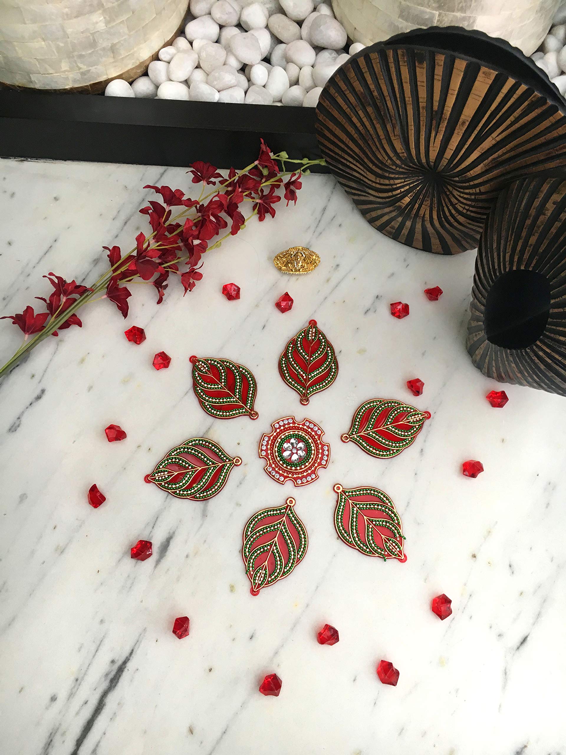 Icandy Crafts Multicolor Rangoli Floor Art Indian Wedding Paisely Table ...