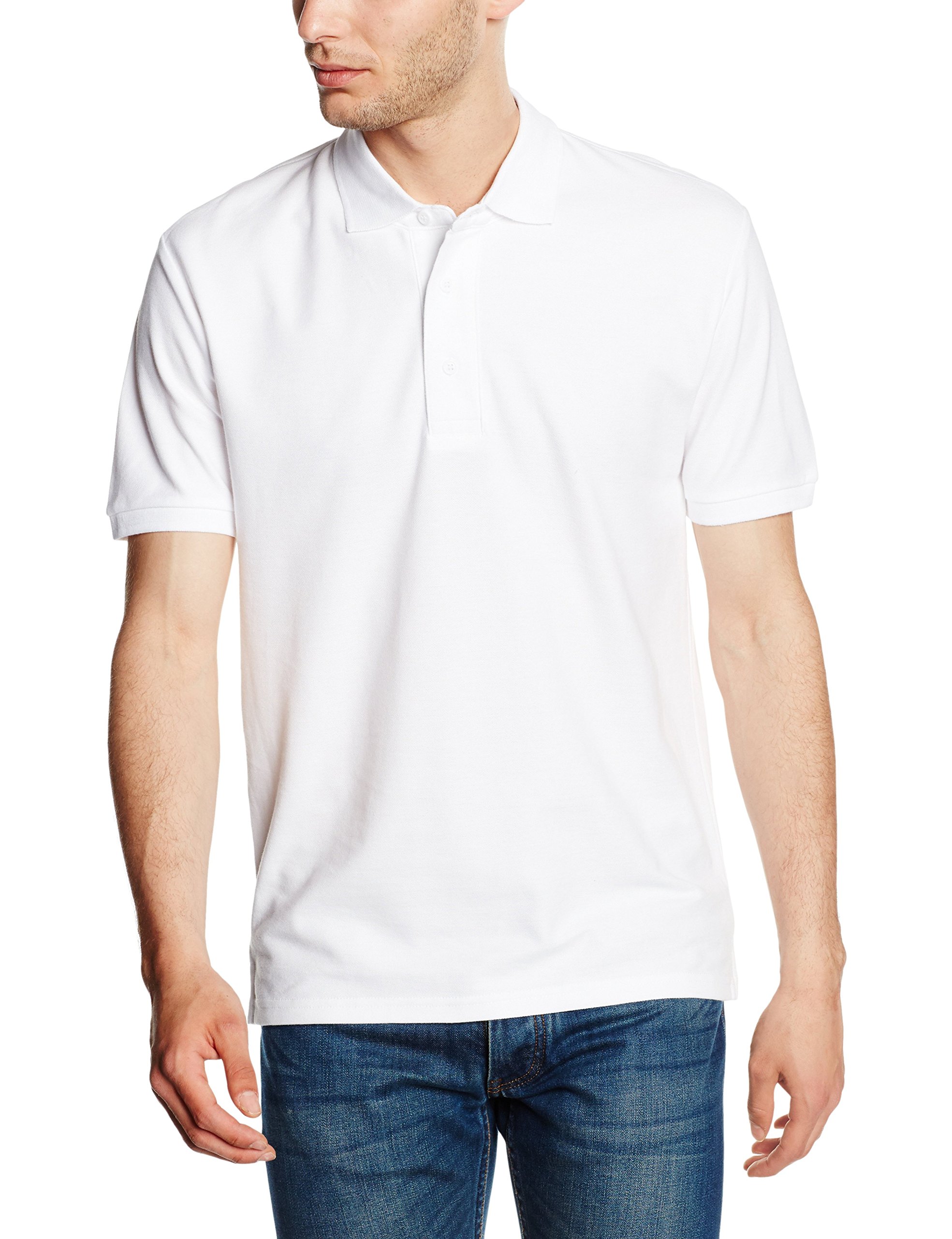 Fruit of the Loom Men's Premium, Heavy Polo Shirt, White, Medium