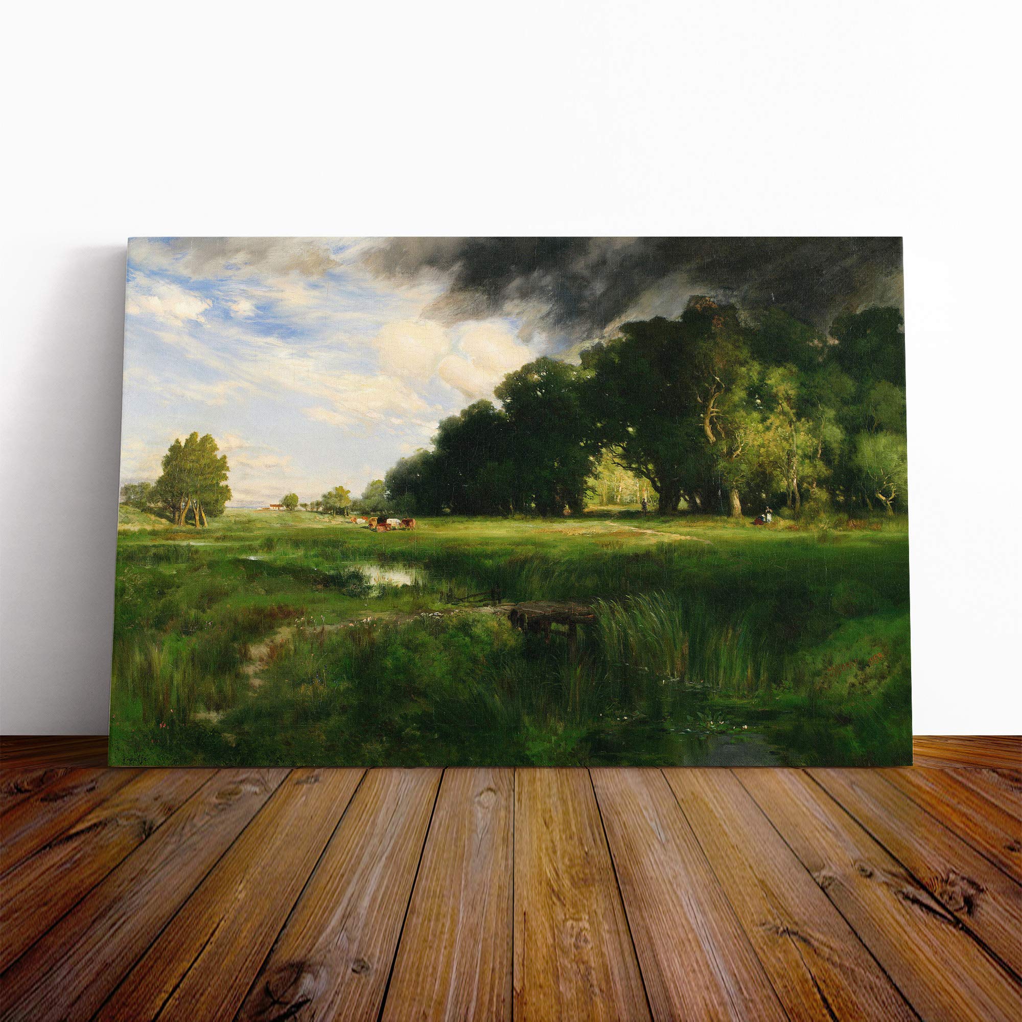 Thomas Moran Summer Squall Glenn Canvas Print | Gallery Wrapped 30mm Frame Wall Art | 24x16 inches | Ready to Hang | Modern Landscape Picture | Living Room Bedroom Lounge Office