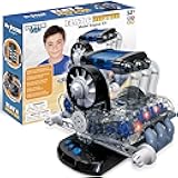 Dr. STEM Toys Model Engine Kit for Boys & Girls Ages 12+| Realistic Replica Flat 6 Motor Has Over 320 Parts, Real Motorized Action, LED Lights & Sound Effects | Comes with Detailed Directions