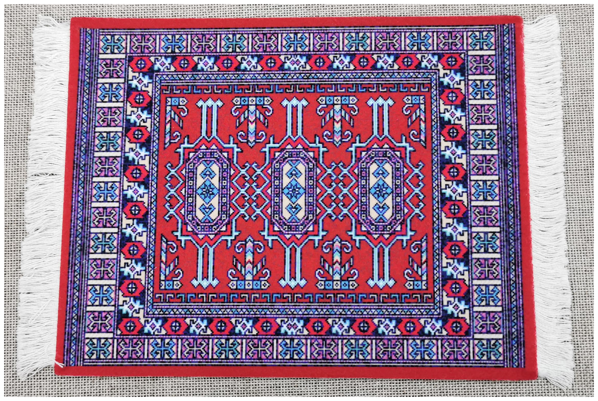 Egurs A17 Rug Mouse Mat Rug Mouse Pad Oriental Persian Mini Carpet Mouse Mat with Tassel Small Mousepad Oriental Carpet Computer Mouse Mat Funny Office Accessories for Table Decoration