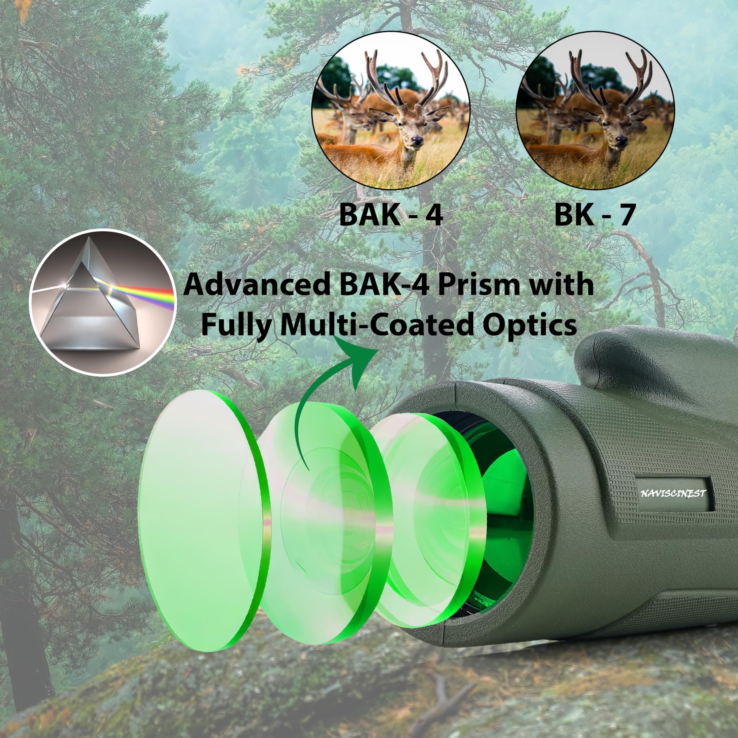 40x60 Monocular Telescope with Smartphone Adapter, High Powered BAK4 Prism FMC Monocular for Kids & Adults, Compact Low Light Vision Telescope for Wildlife, Camping, Travel & Outdoor — Amazon image 3