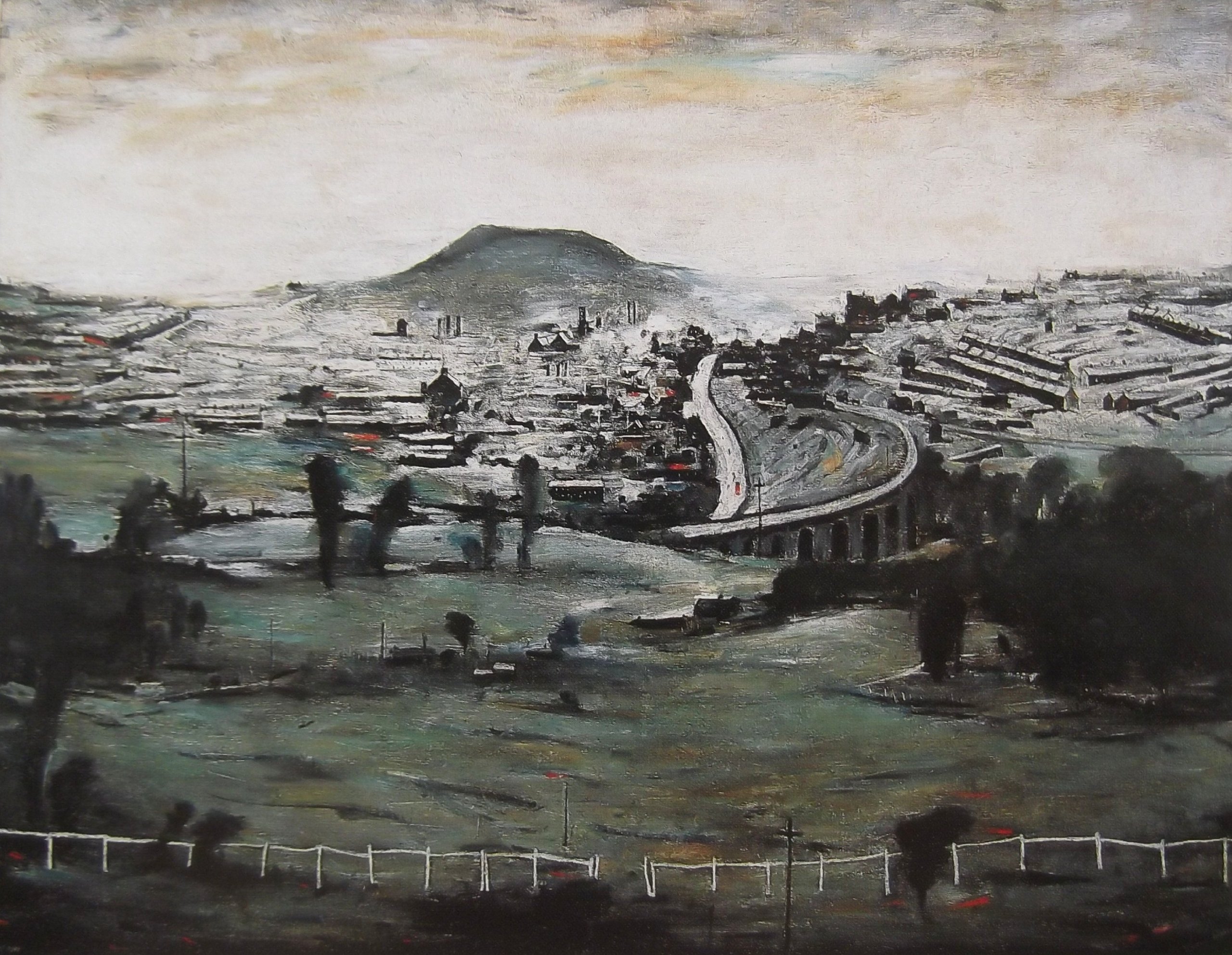 Stateoftheart-Uk Image Plus Small Border Authentic Uk Handcrafted L S Lowry Print - Bargoed - 16 X 12Inch