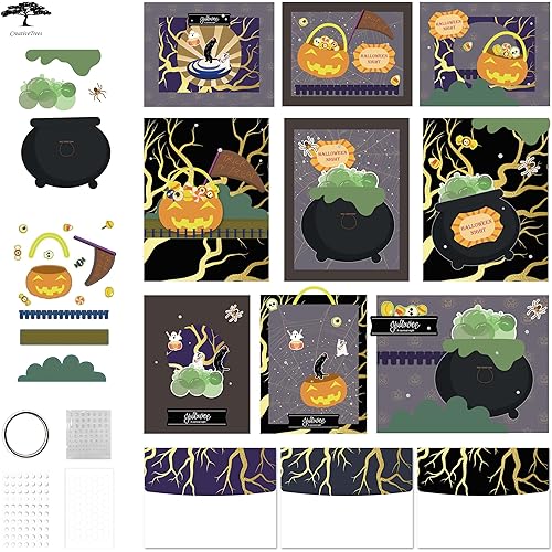 Halloween Card Making Kit – Card Sets with Envelopes All Occasion, DIY Handmade Greeting Cards for Kids & Adults, Spooky Halloween Craft Kit with Stickers