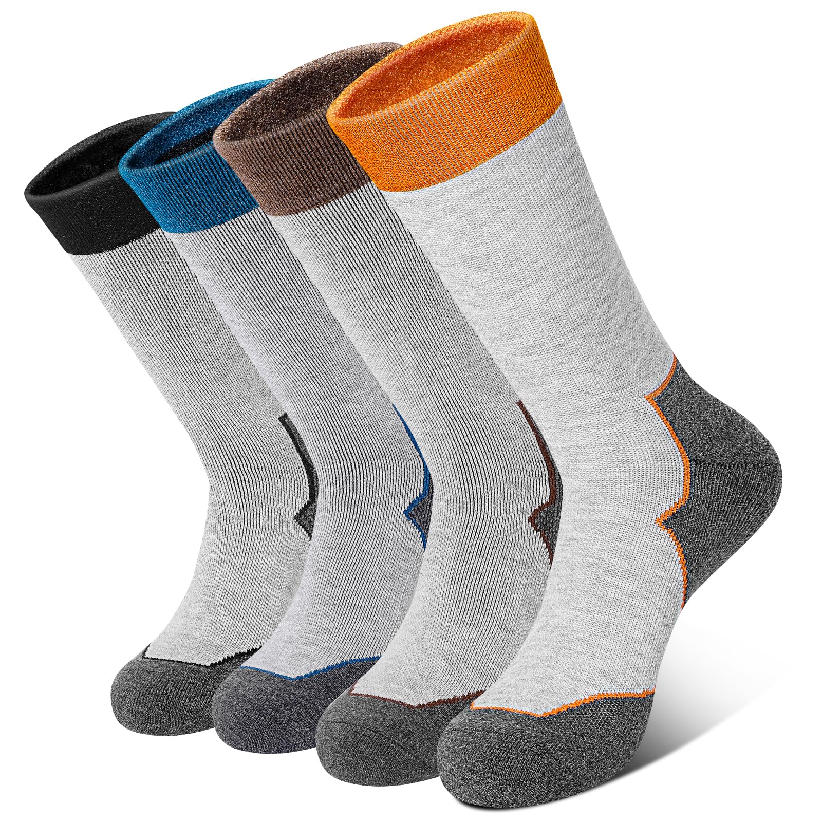 Moonlight Manor 4 Paris Wool Warm Merino Socks for Men,wool Hiking Crew Socks, Winter Warm Socks