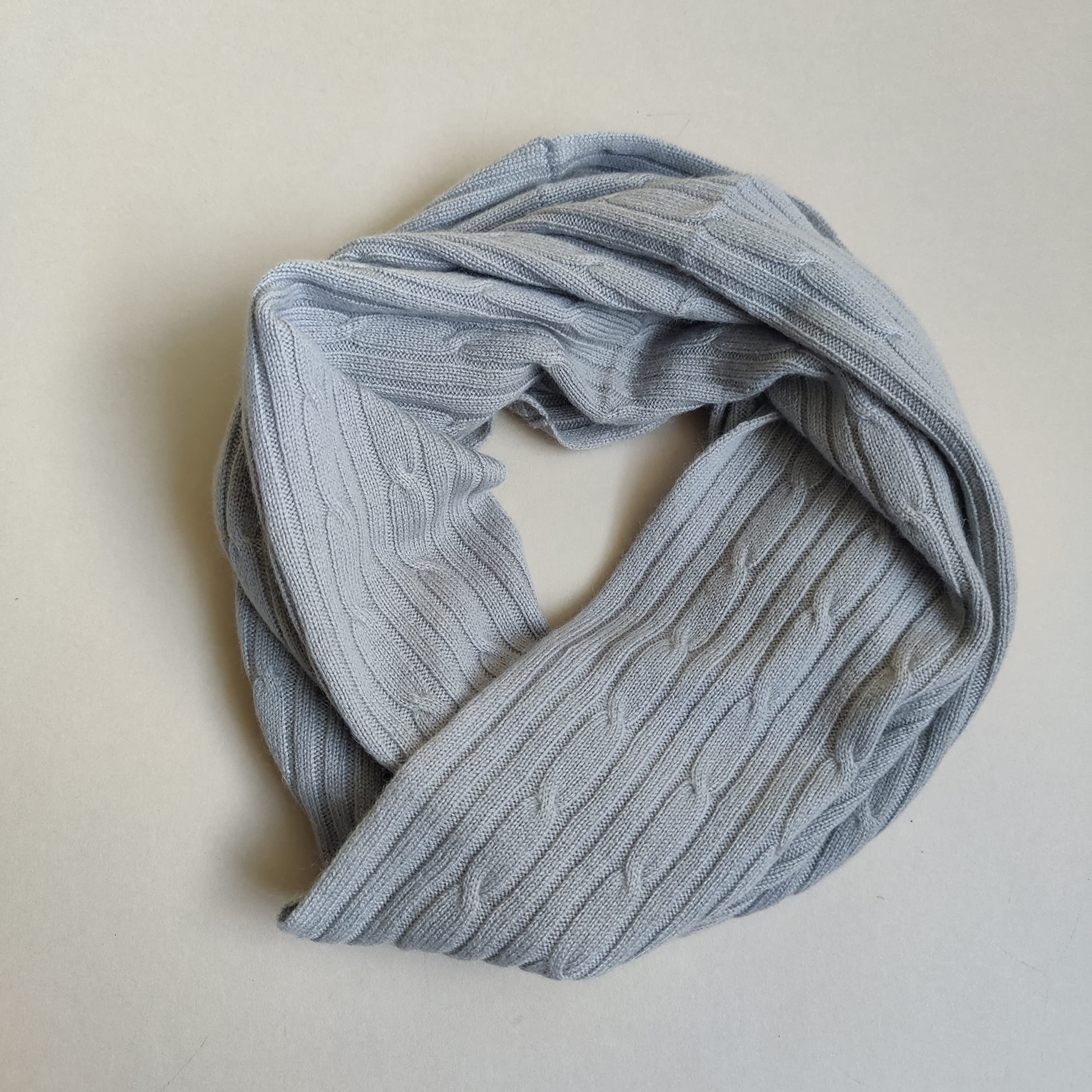 Mimi & Thomas UK Pure Cashmere - Bufanda infinita de punto trenzado