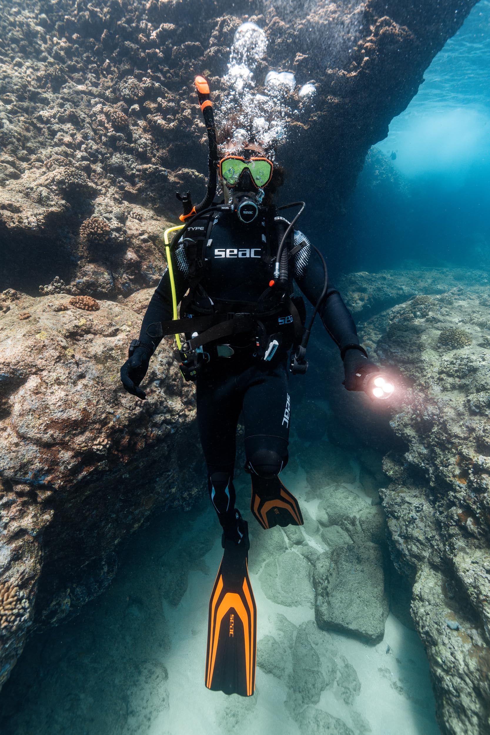 SEAC Style-S, Aletas Ultralivianas con Correa Elástica para Buceo
