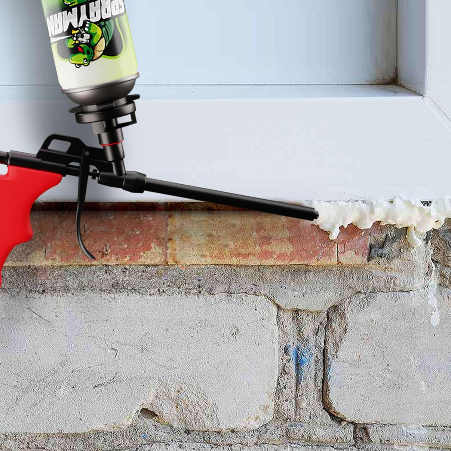 Sprayman Window & Door Expanding Spray Foam - (2x24oz) Low Expansion Polyurethane Spray Foam for Doors, Windows & Walls, Gun Use & Reuseable, Gun&Cleaner Included - 2 Pack