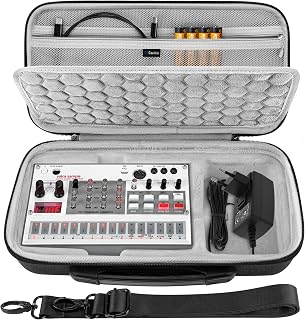 GEEKRIA Hard Shell Travel Case Compatible with Korg Volca Drum/Volca Keys/Volca Beats/Volca FM2 / Volca Sample 2 / Volca Bass Audio Sampler Carrying Bag (Dark Gray)