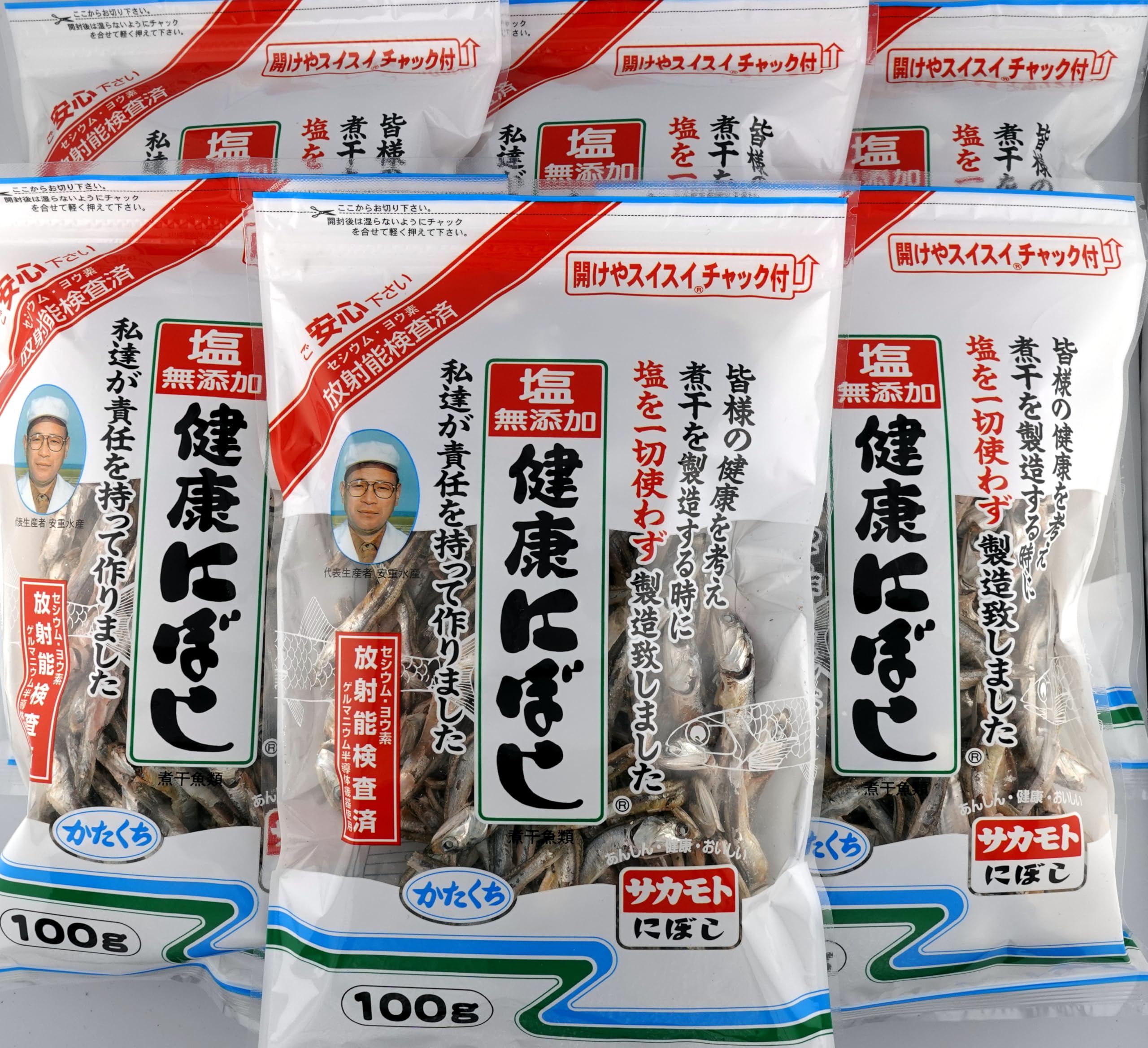 サカモト塩無添加健康にぼし 100G x 6袋