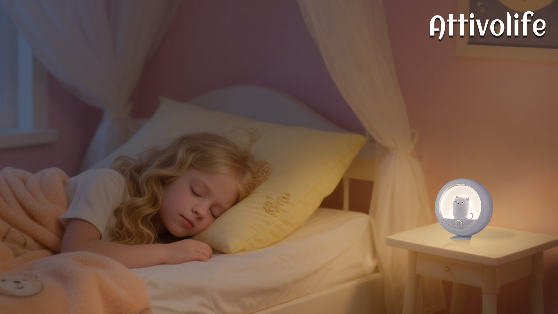 Image of Attivolife Cat Night Light Motion Sensor, Magnetic Rechargeable LED Lamp