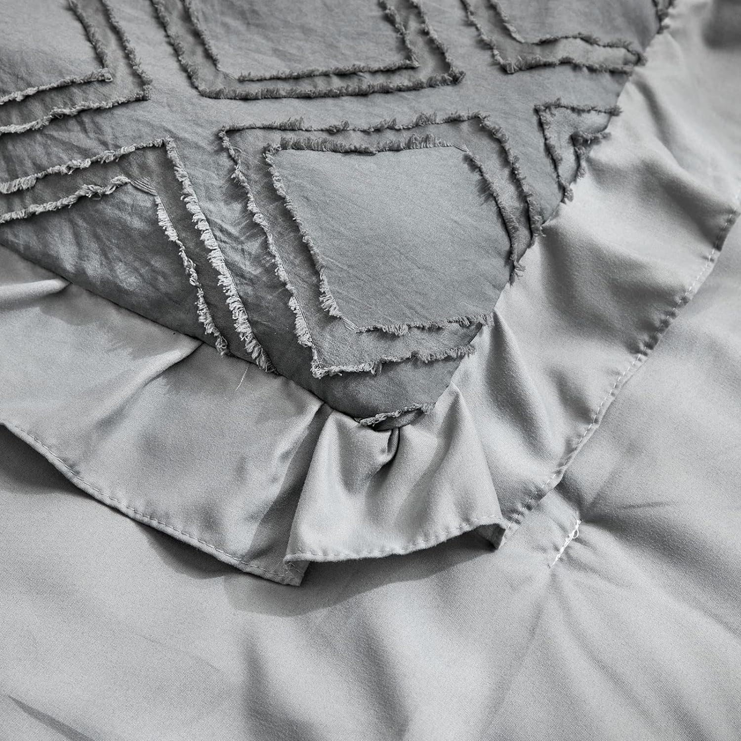 Juego de ropa de cama para cuna pequeña de 3 piezas, edredón acolchado con volantes y sábana bajera ajustable y falda de cama con volantes, bonita ropa de cama desgastada para bebé, solo para cuna