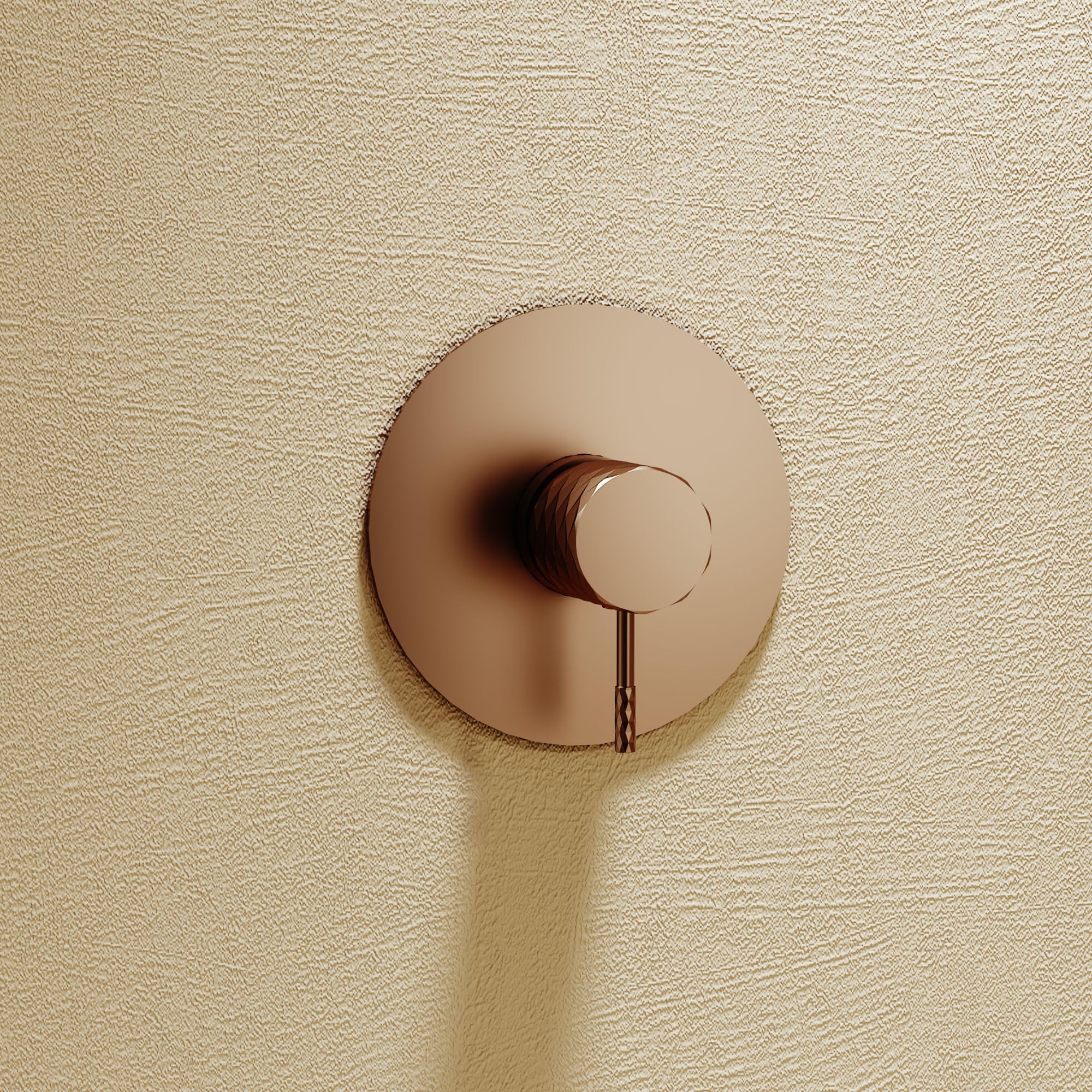 IMEX - Ducha Empotrada Oro Rosa Monomando | Conjunto de Grifería Empotrado con Rociador Antical Efecto Lluvia Cobre | Columna Ducha Empotrada con Grifo en Latón y Acero Inox S.304 (SIN ALCACHOFA)