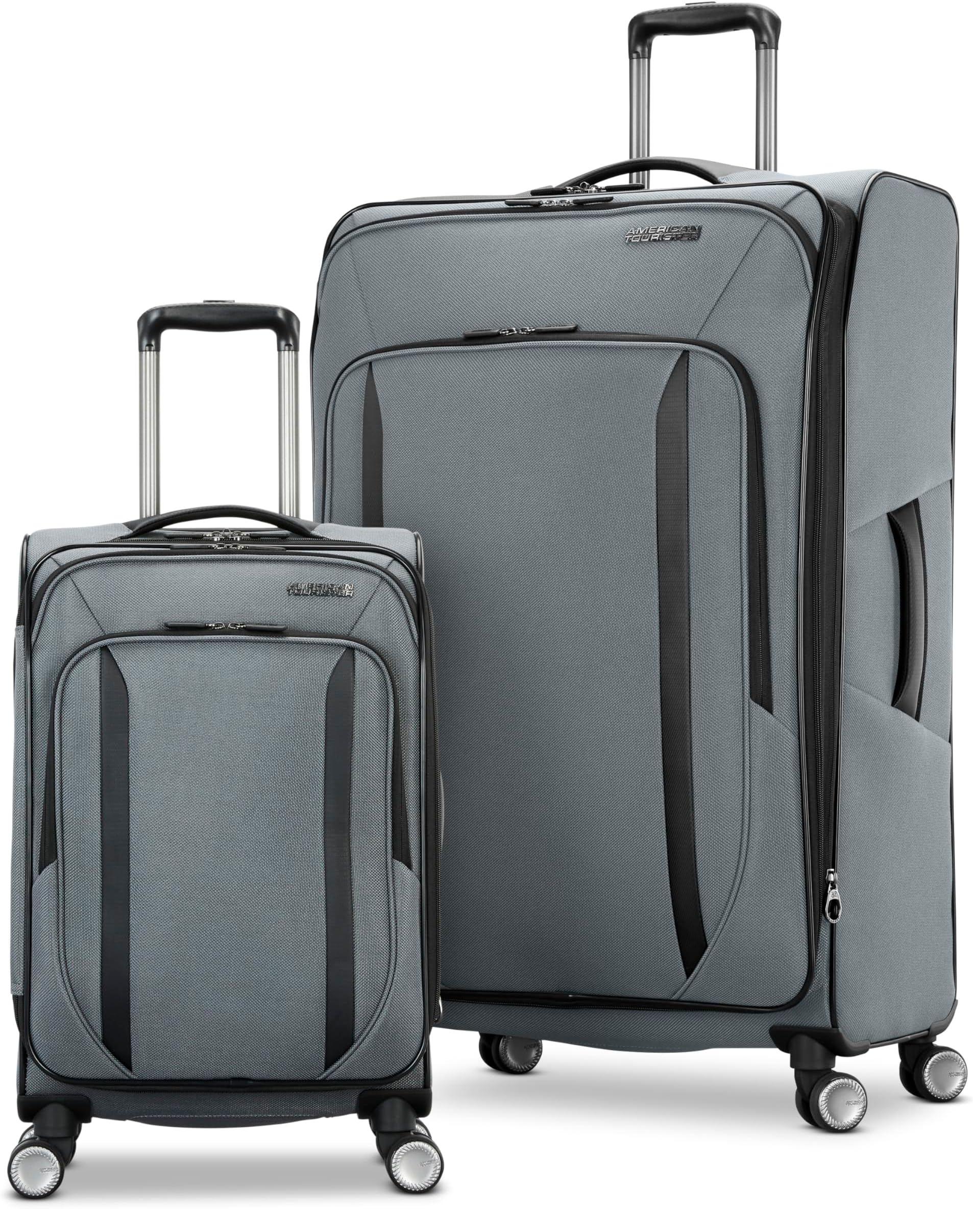 Dash XLT 2 Piece Soft Side Expandable Luggage Set with Spinner Wheels, Graphite