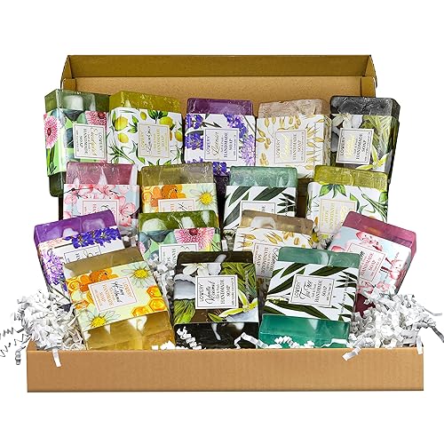 Juego de jabón hecho a mano para regalo de cumpleaños, paquete variado de 8 piezas, caja de regalo de jabón de baño de lujo para hombres, mujeres,