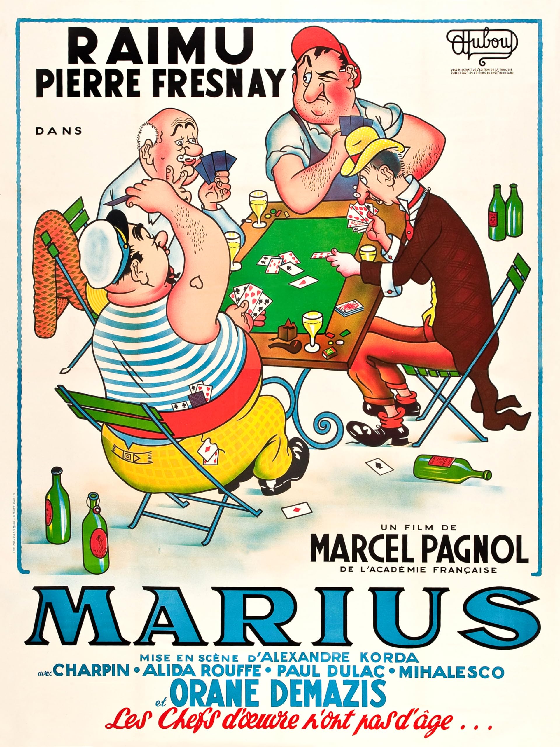 Affiche Film Vintage MARIUS De PAGNOL - Poster Déco Murale 60x80 Cm - Sans Cadre