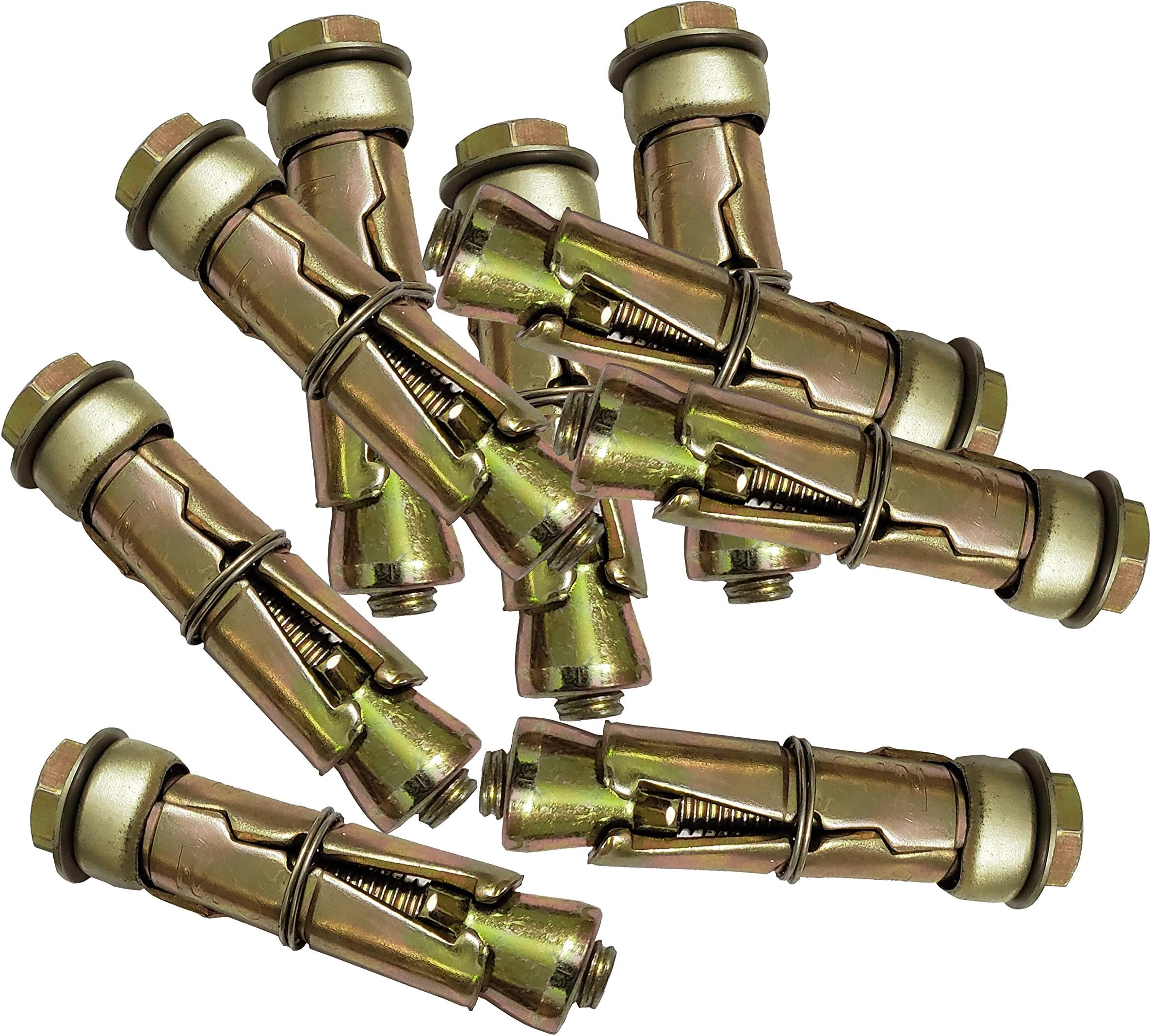 Anchor Fasteners,Size 6 mm, Pack of 12 PCS (Gold)(Iron, [Round ])