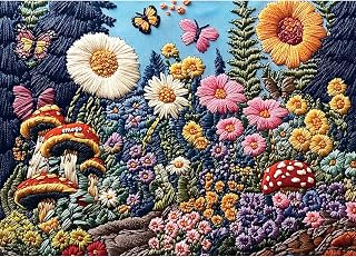 Puzzles for Adults 1000 Pieces, Vintage Wildflowers Jigsaw Puzzles | Impossible Hard Difficult Challenging Puzzle, Flowers Puzzle for Family Games Gift, 27.5 x 19.7 Inch