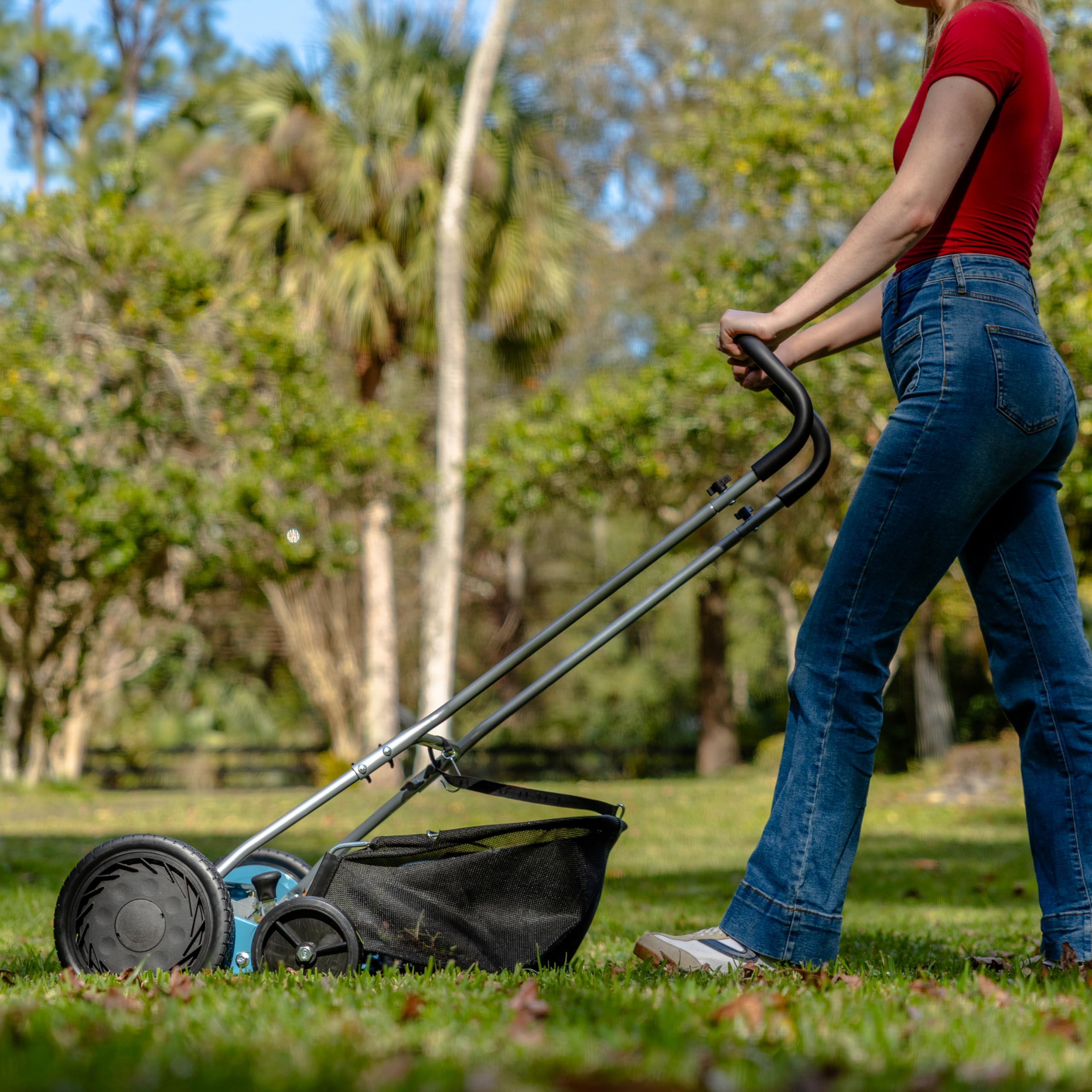American Lawn Mower Company Cortacésped de Carrete de 5 Cuchillas de 50.8 cm con recogedor de césped