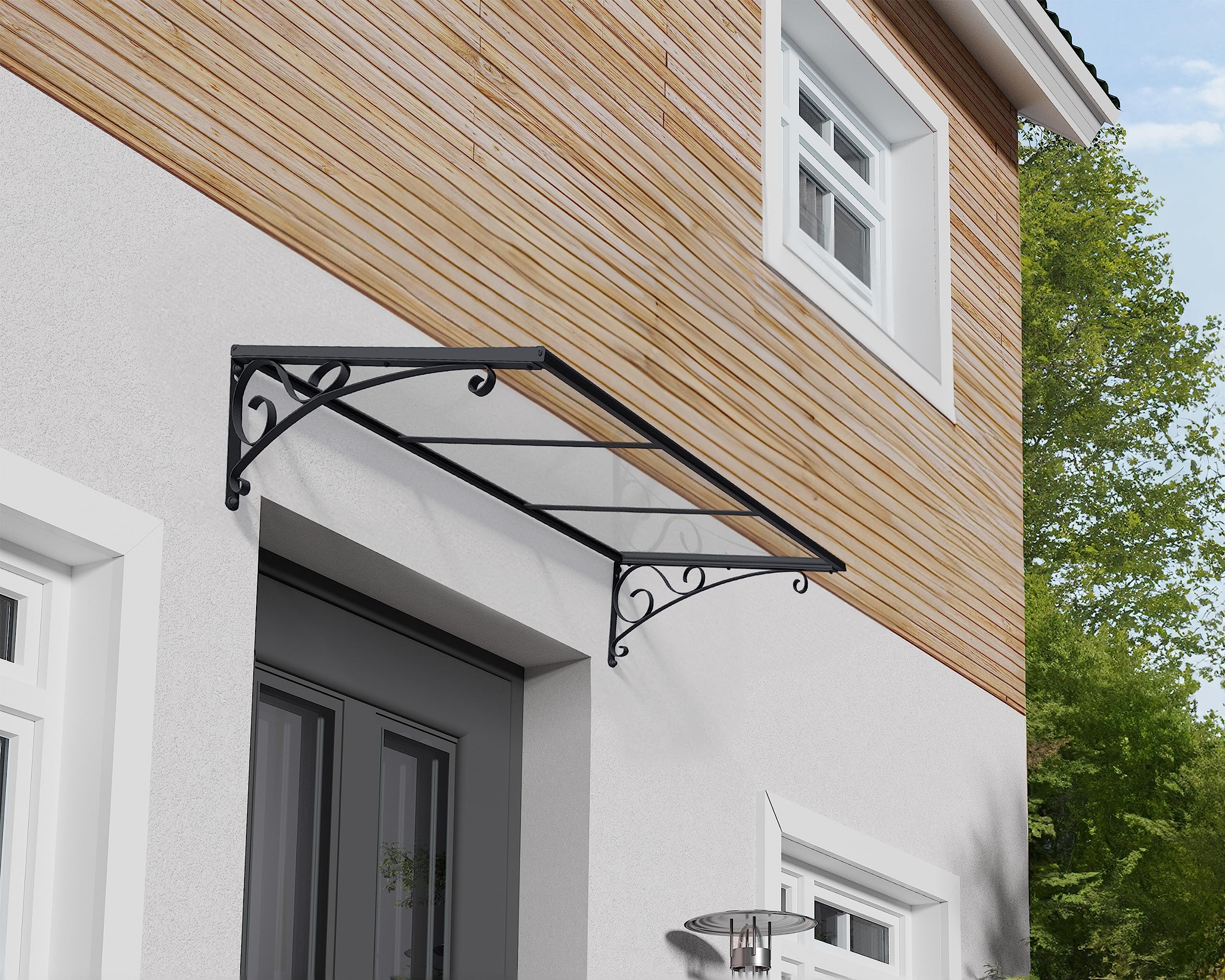 Palram Auvent Vénus ™ 1350 Transparent – Housse pour auvent de Porte Durable